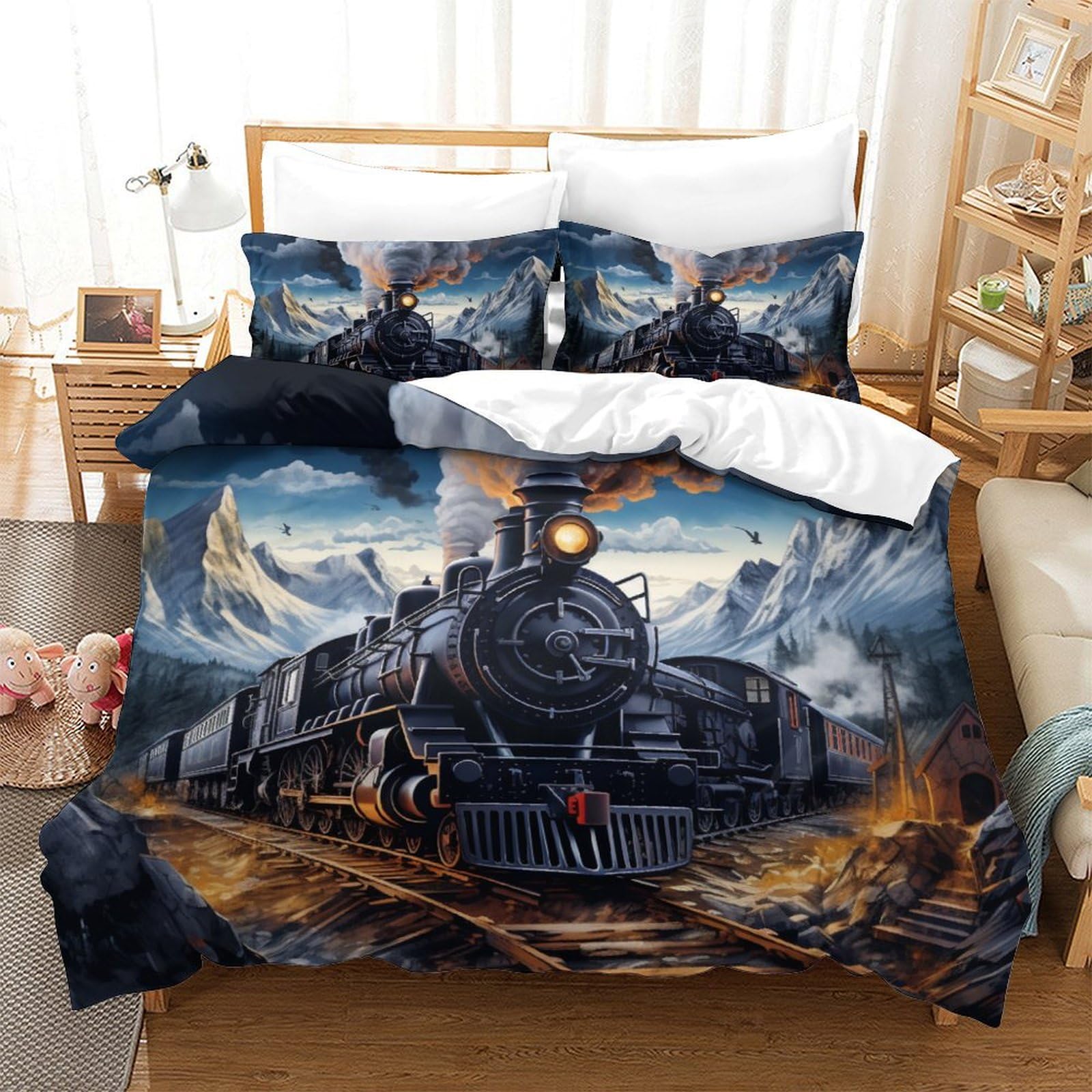 Parure de lit train 3D pour transformer votre chambre Super King