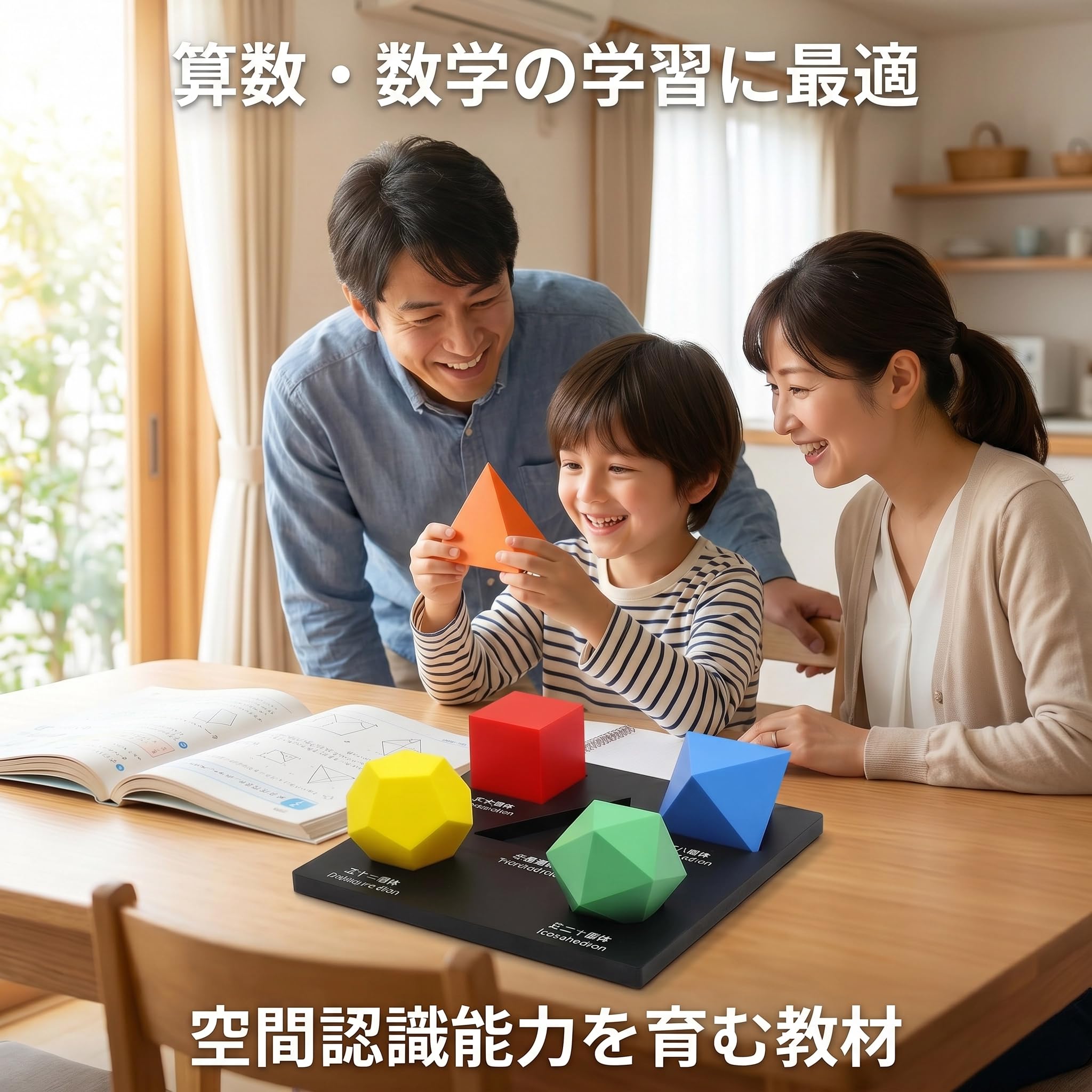 Amazon.co.jp: つくしサイエンス 正多面体模型 5種類セット 台座付き
