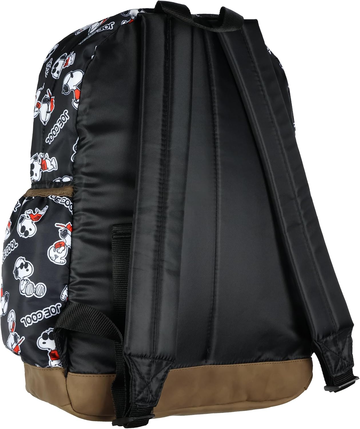 INTIMO Peanuts Joe Cool Snoopy Backpack - Allover Design School Travel Book bag with Faux Leather Bottom - Image 4