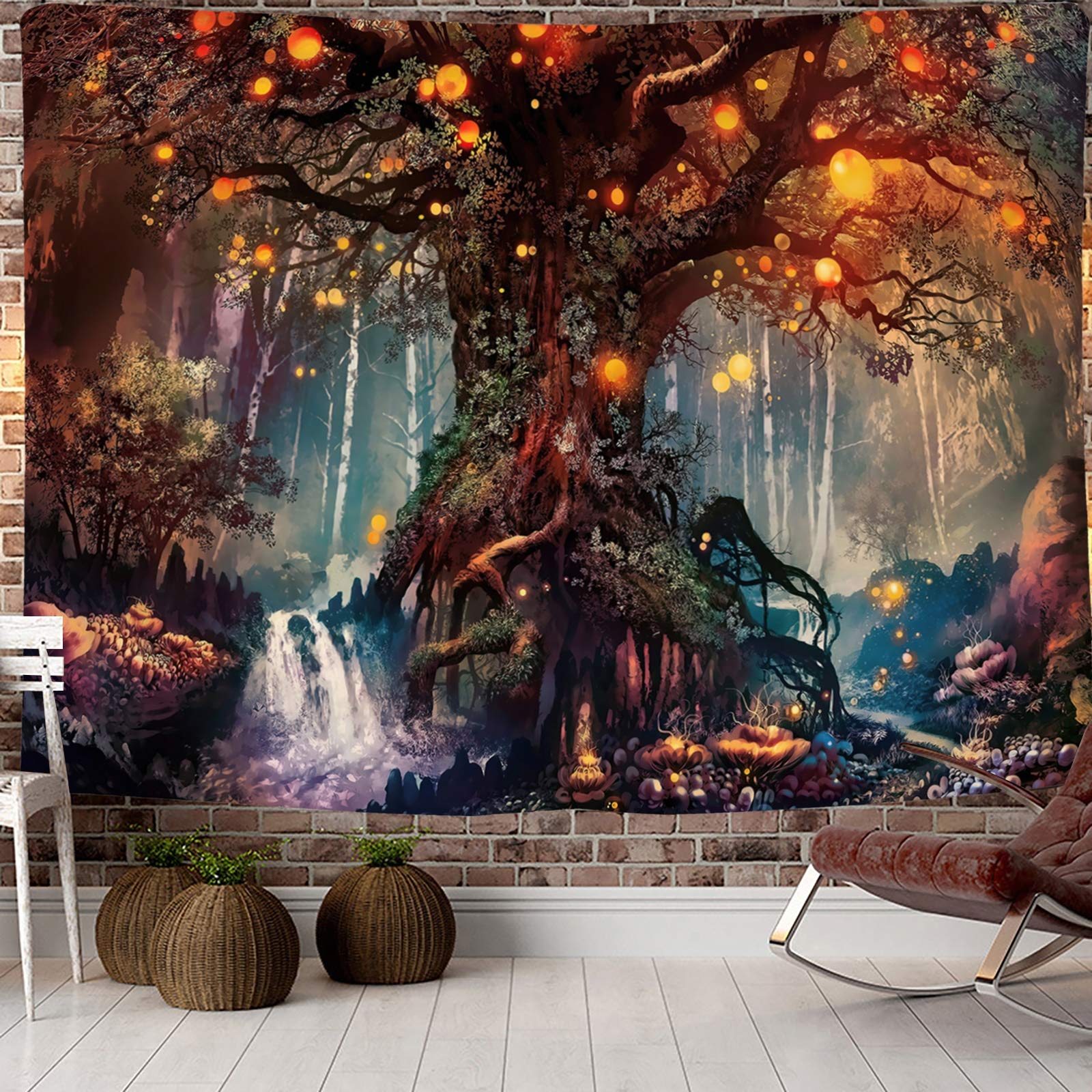 HASTHIP Tree Of Life Tapestry 50X60 Inches Polyester Psychedelic Wall Cloth