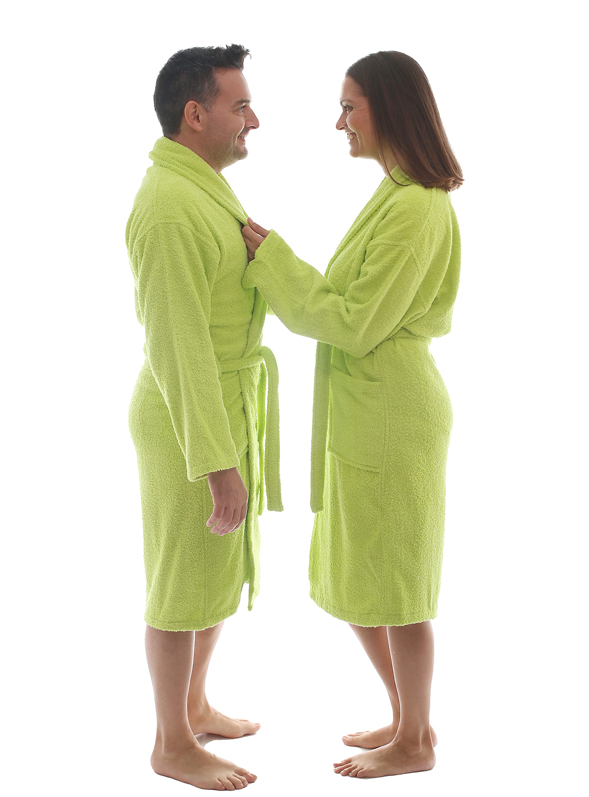 LEBENGOOD - Accappatoio unisex da donna e uomo, 100% cotone spugna americana 400 g, con cintura, tasche