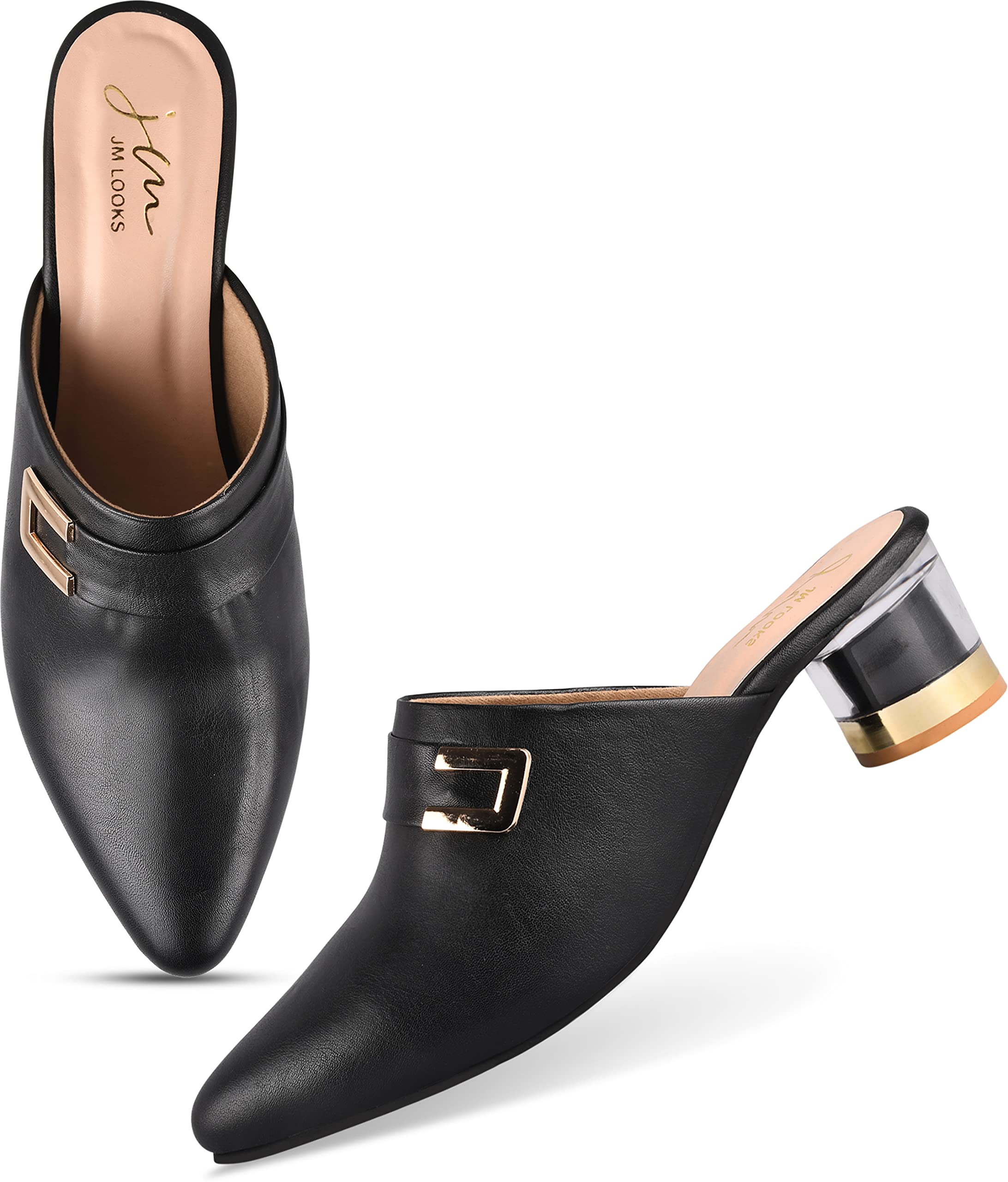 JM LOOKS Fashion Comfortable Sole Solid Block Heel Pump Sandals For Womens & Girls HBT-2-Black-39-X (B0C4Y1Z5VJ) Amazon Price History, Amazon Price Tracker