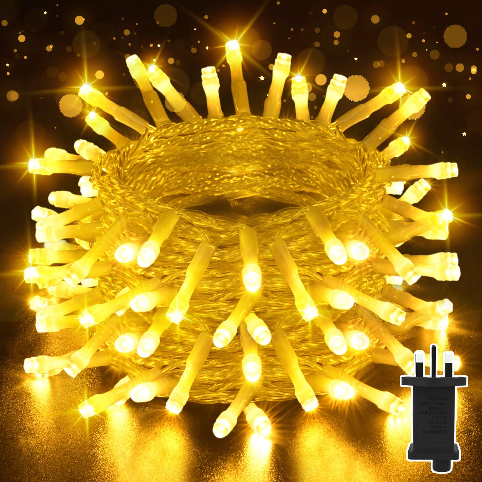 Isisyu Fairy Lights Plug in, 99Ft/30M 300 LED Waterproof String Lights Mains Powered