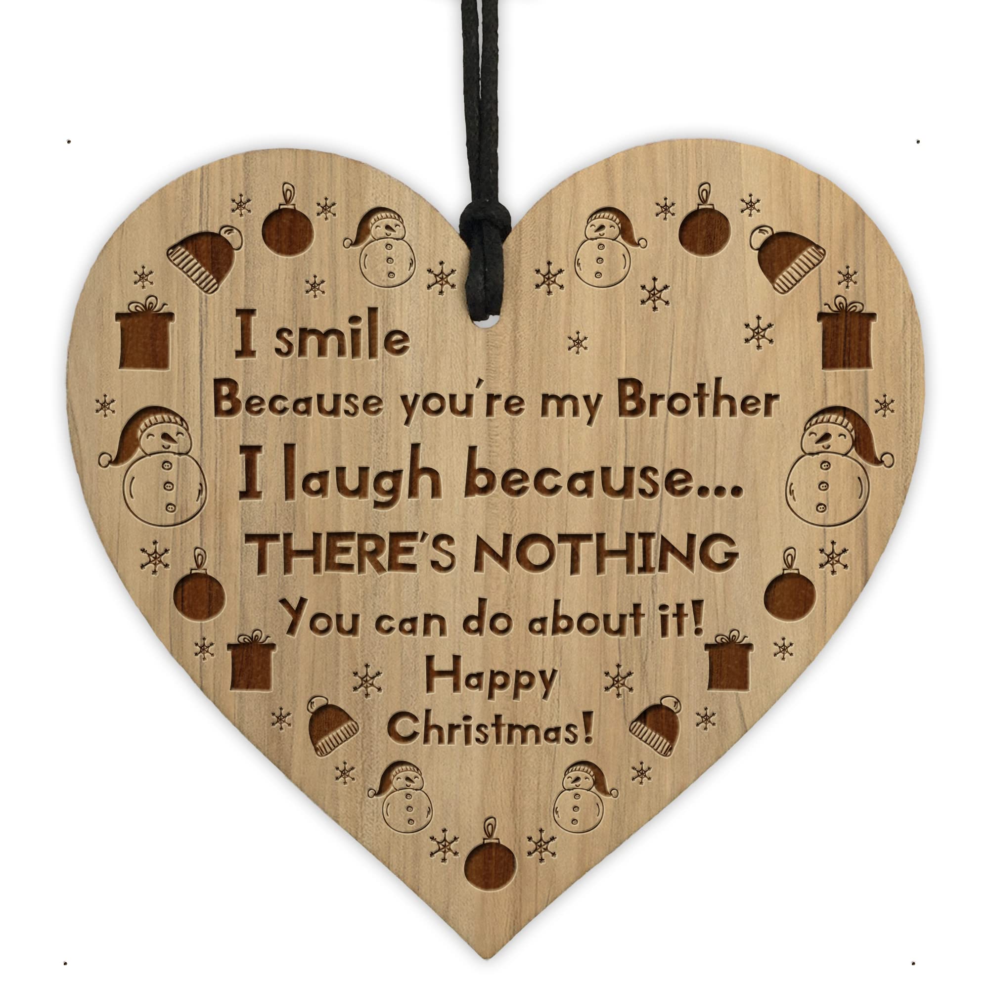 Red Ocean Joke Brother Gifts Funny Christmas Gift For Brother Engraved Heart Gift For Him