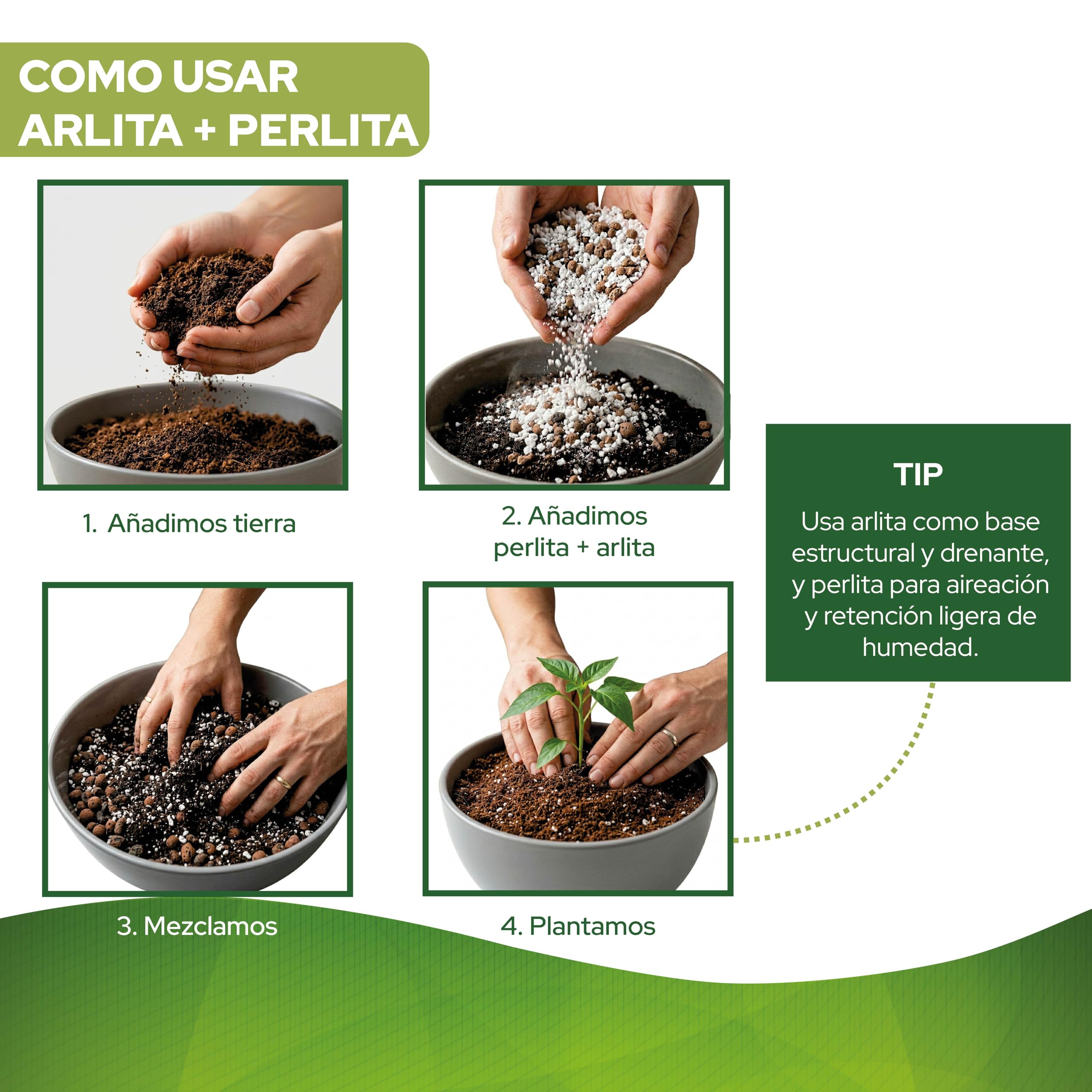 Control Garden Pack Arlita 6L + Perlita 6L | Sustrato para Plantas y Cultivos Interior y Exterior | Fabricado en España