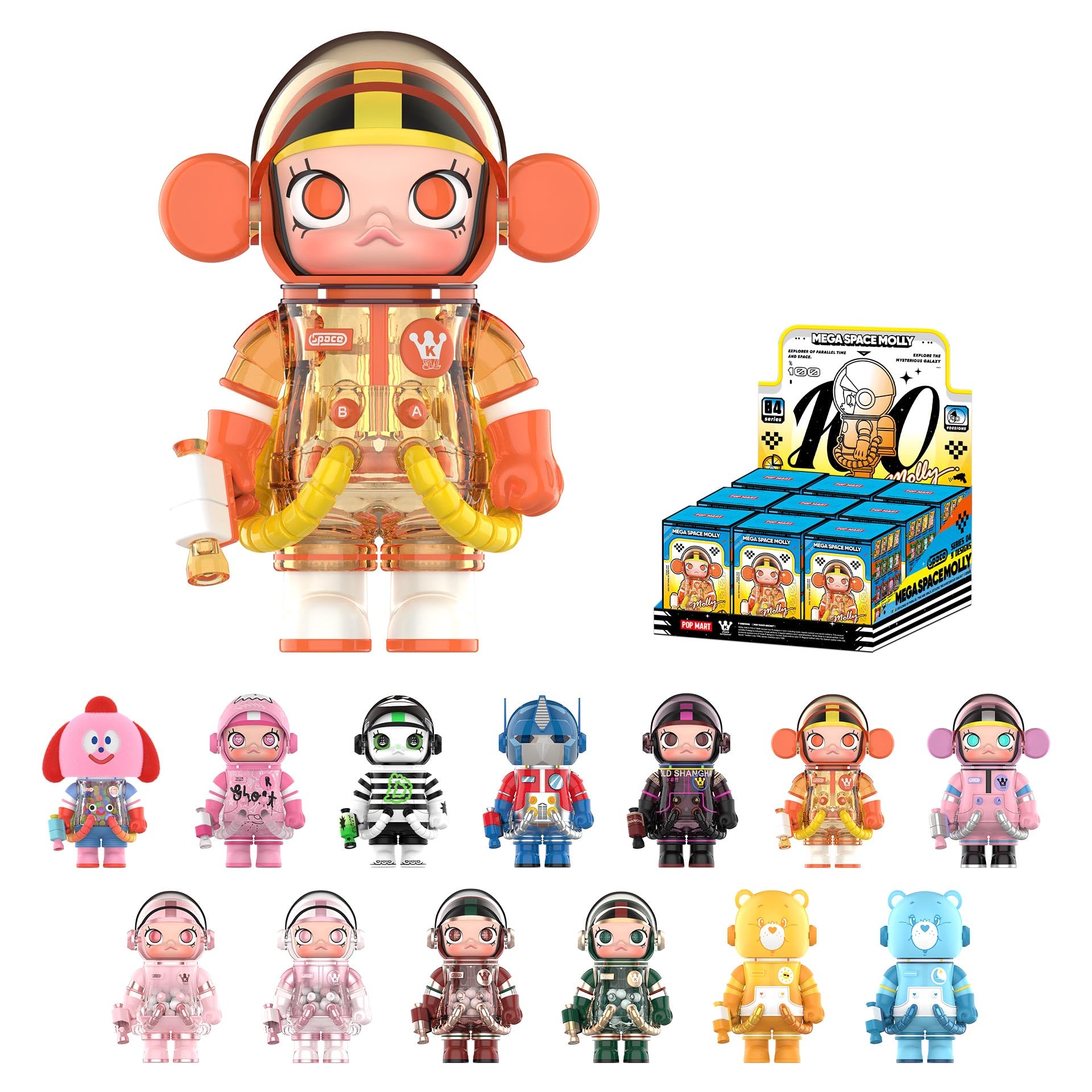 Amazon.com: POP MART MEGA Space Molly 100% Series4, 9PCs Blind Box