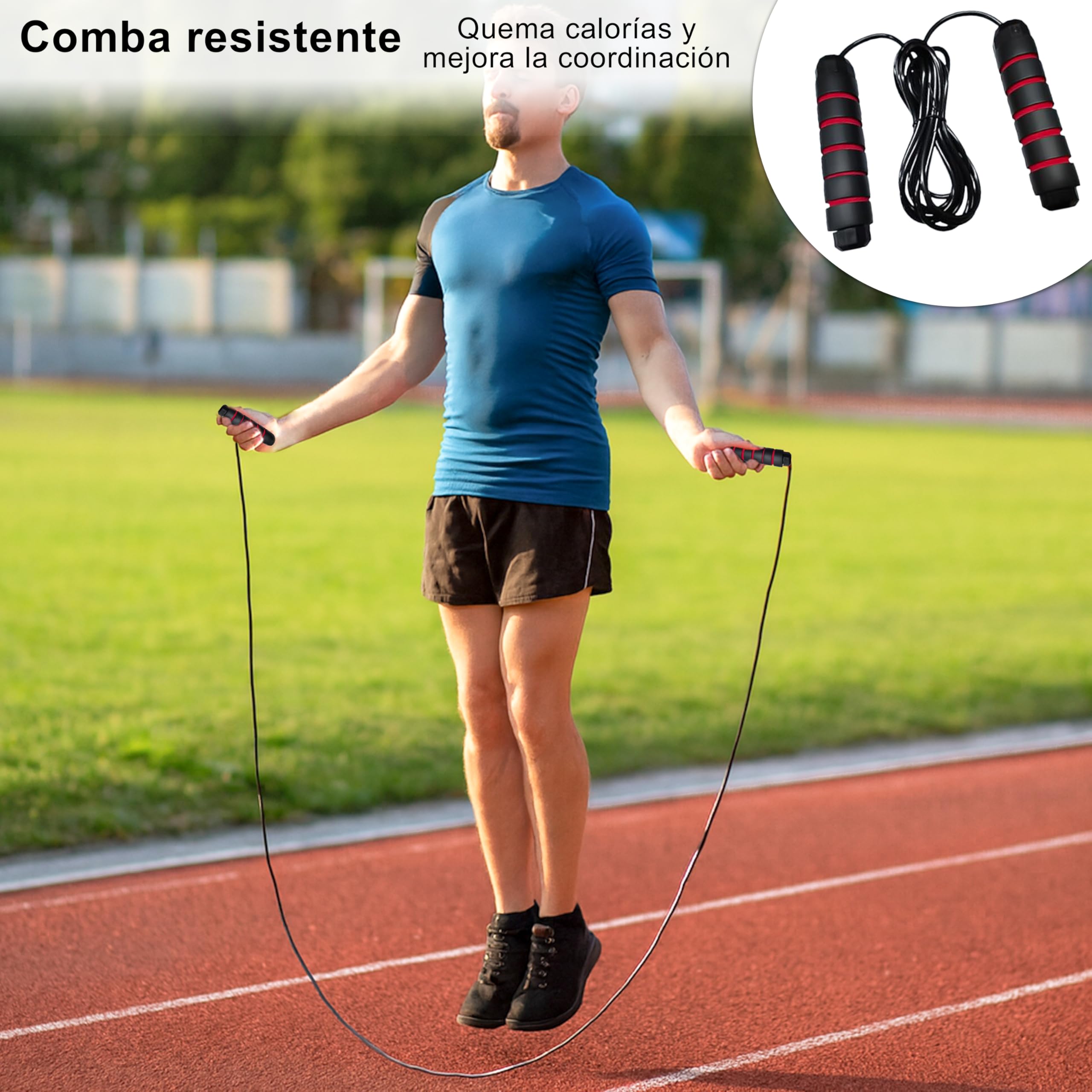 Kit Entrenamiento Fútbol con Escalera 8m, 16 Conos, 5 Bandas Resistentes, Comba y Paracaídas para Agilidad y Reacción
