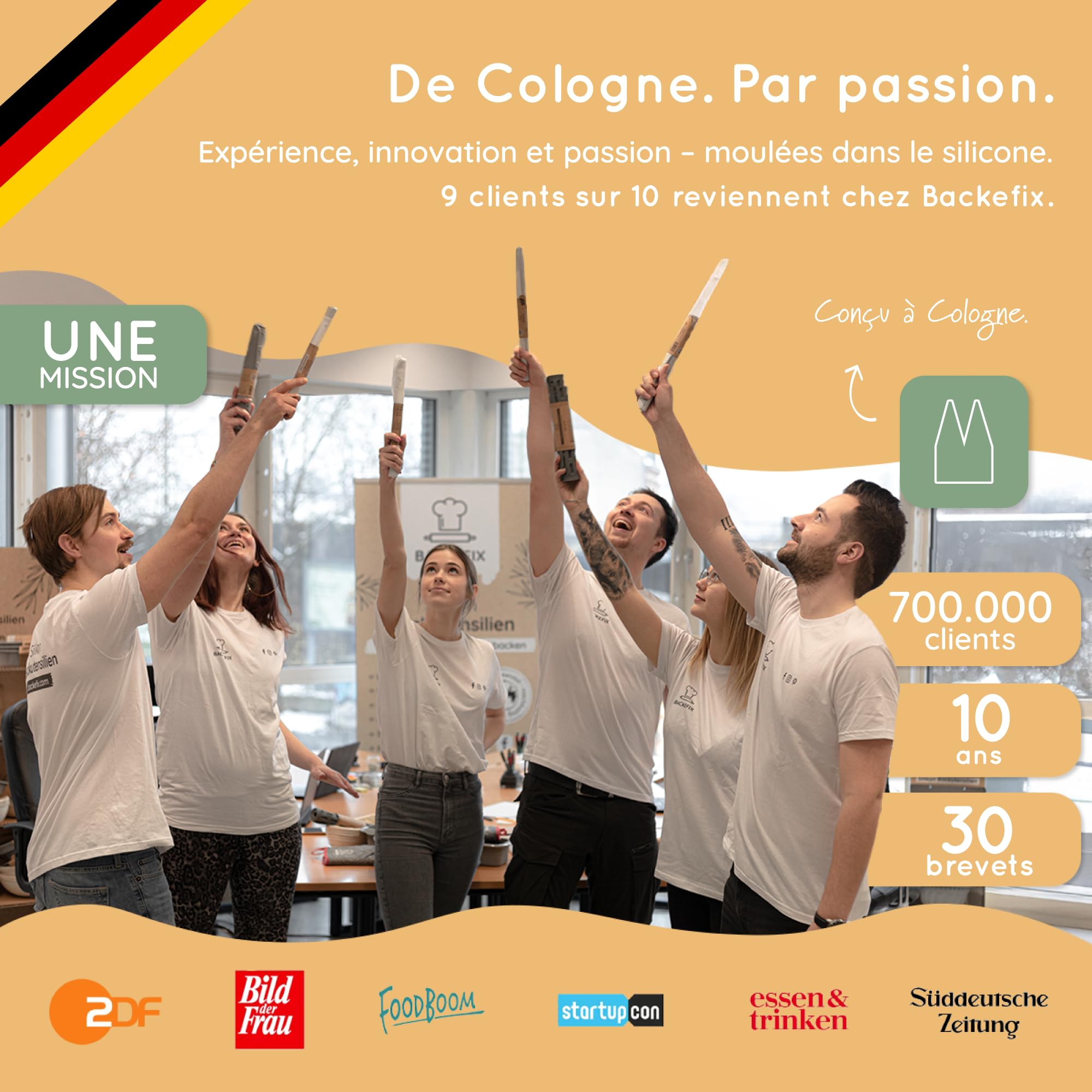 Backefix Moule à pain en silicone de 15 cm - Grand moule à pain original - Peut également être utilisé comme moule à gâteau Adapté à un usage alimentaire et respectueux de l'environnement