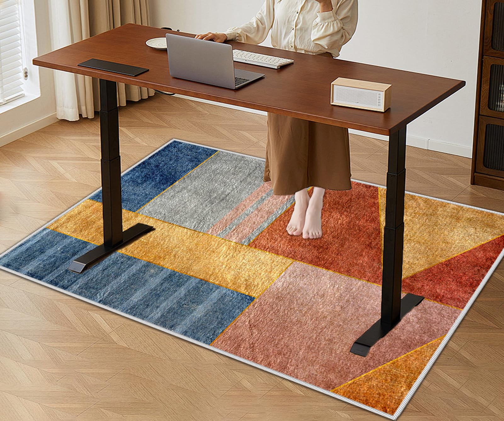 KwuSeug Office Chair Mat Short Pile 100 x 150 cm Heavy Duty Carpet Chair Mats Large Anti-Slip Floor Protector Mat Gamers Gaming Mat for Floor Desk Computer Floor Mats Protectors For Rolling Chairs