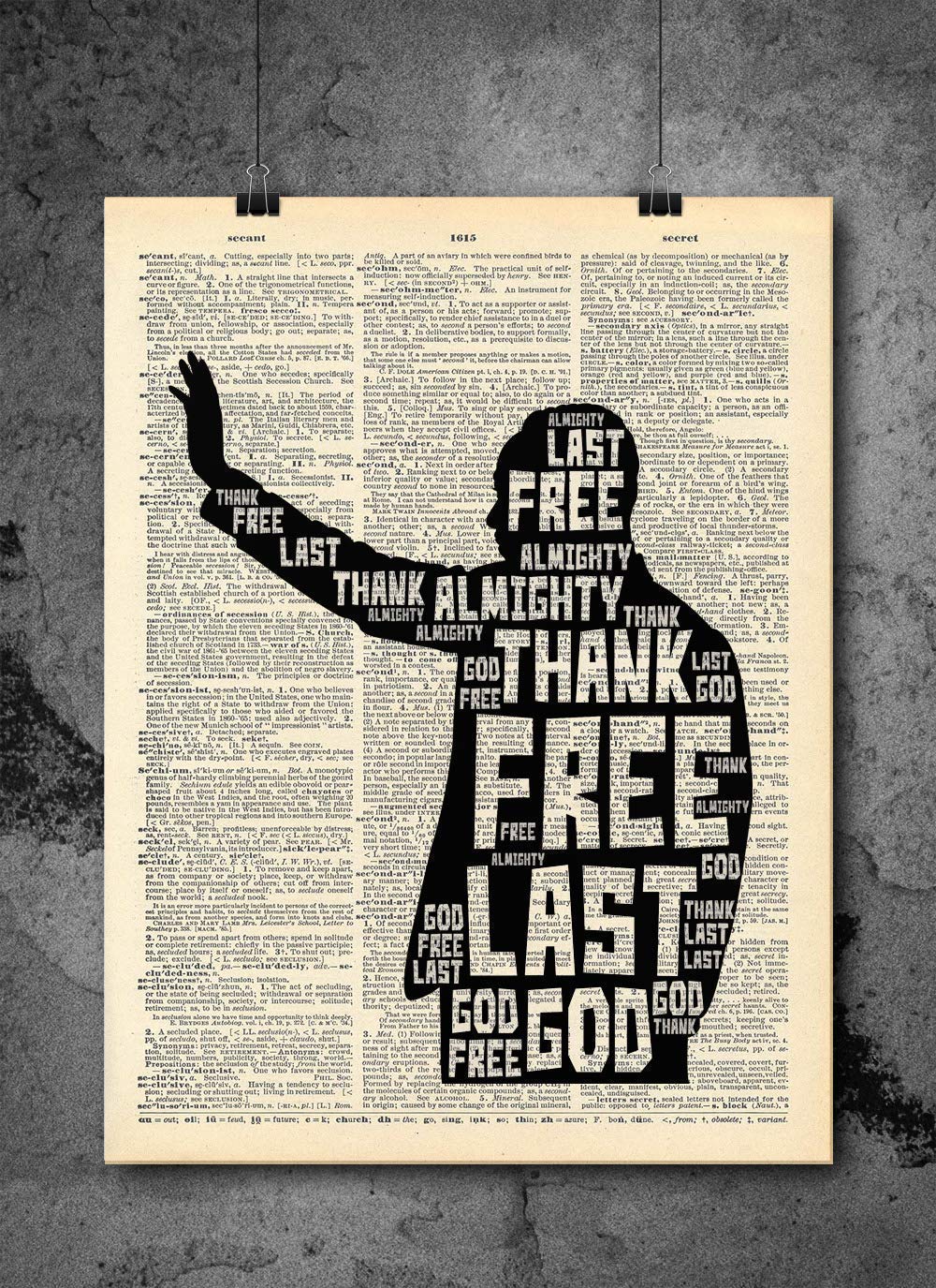 Free At Last Quote Amazon.com: Martin Luther King - Mlk Dream - Inspirational Quote Art -  Vintage Dictionary Print 8X10 Inch Home Vintage Art Abstract Prints Wall  Art For Home Decor Wall Decorations Ready-To-Frame : Handmade