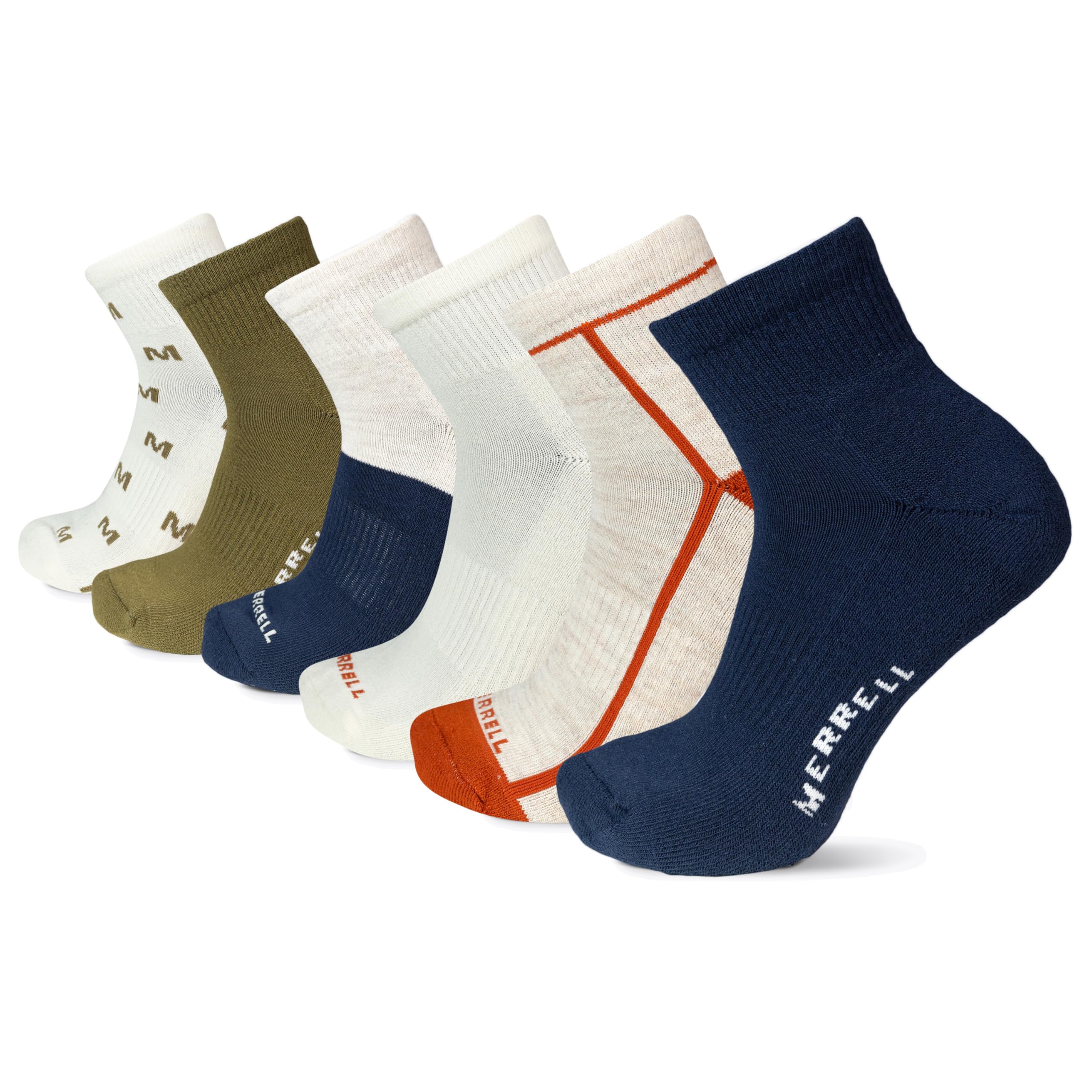 MerrellMerrel Men's and Women's Recycled Cushioned Socks - 6 & 12 Pairs - Hiking Arch Support