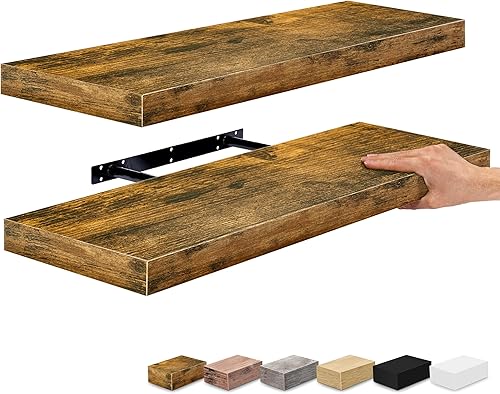 Miniatura 21 de Sorbus Estantes flotantes para pared, estantes de baño de 24 pulgadas, decoración de pared para dormitorio, cocina, sala de estar, decoración del