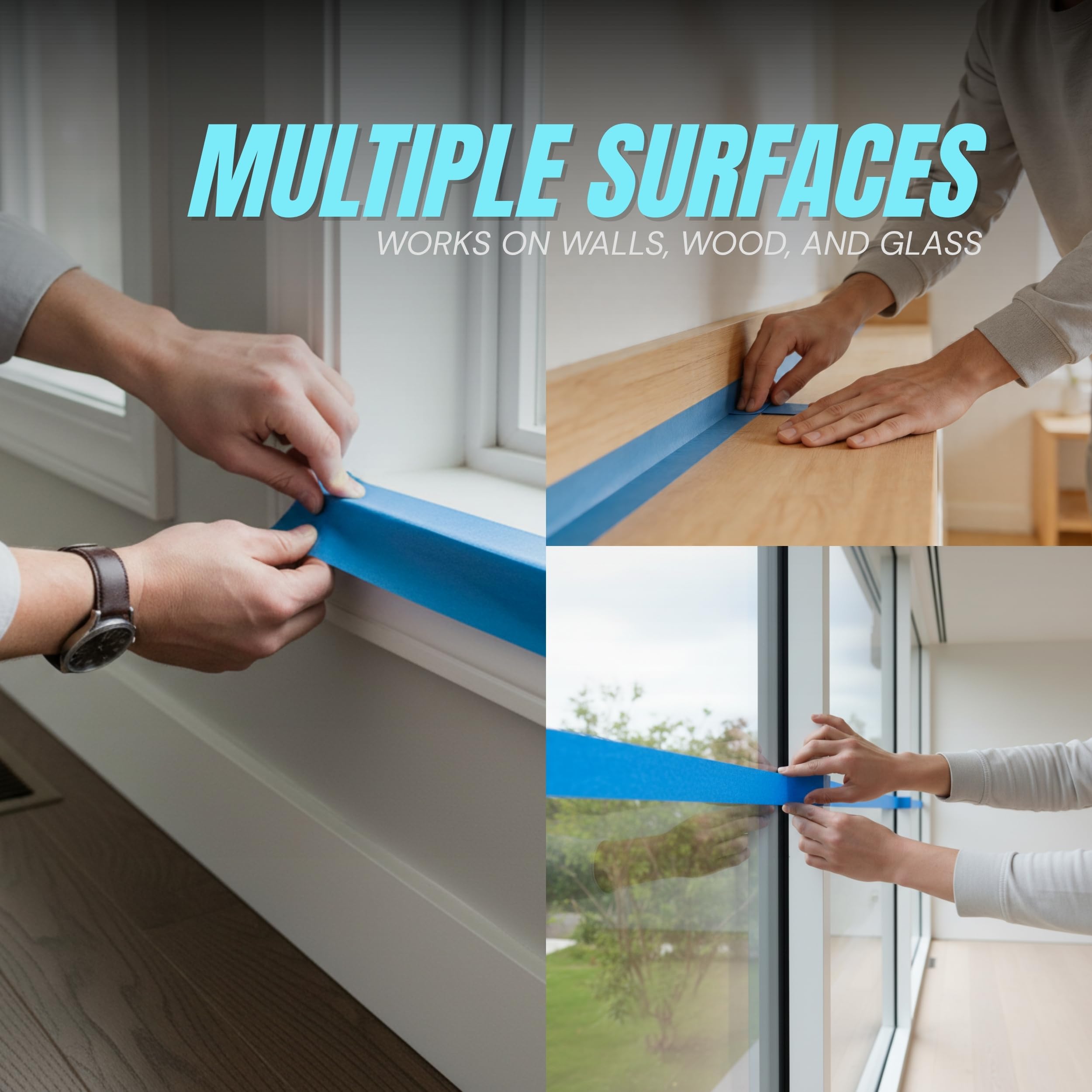 Nastro blu a 9 pollici dei pittori, nastro di mascheratura blu multi-superficie del nastro di stampa 3D 9" x 60 YD