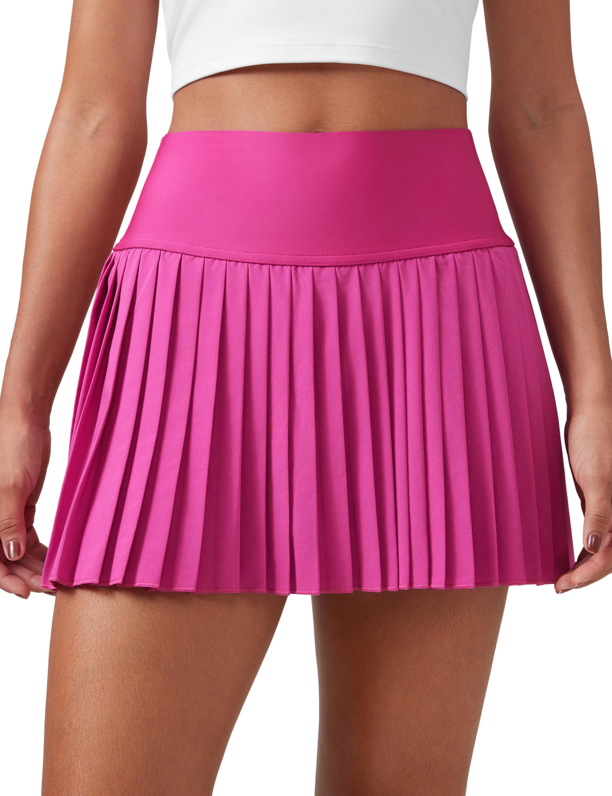 CRZ YOGAWomen's High Waisted Pleated Tennis Skirts with Pockets Tummy Control Casual Liner A Line Workout Golf Skorts