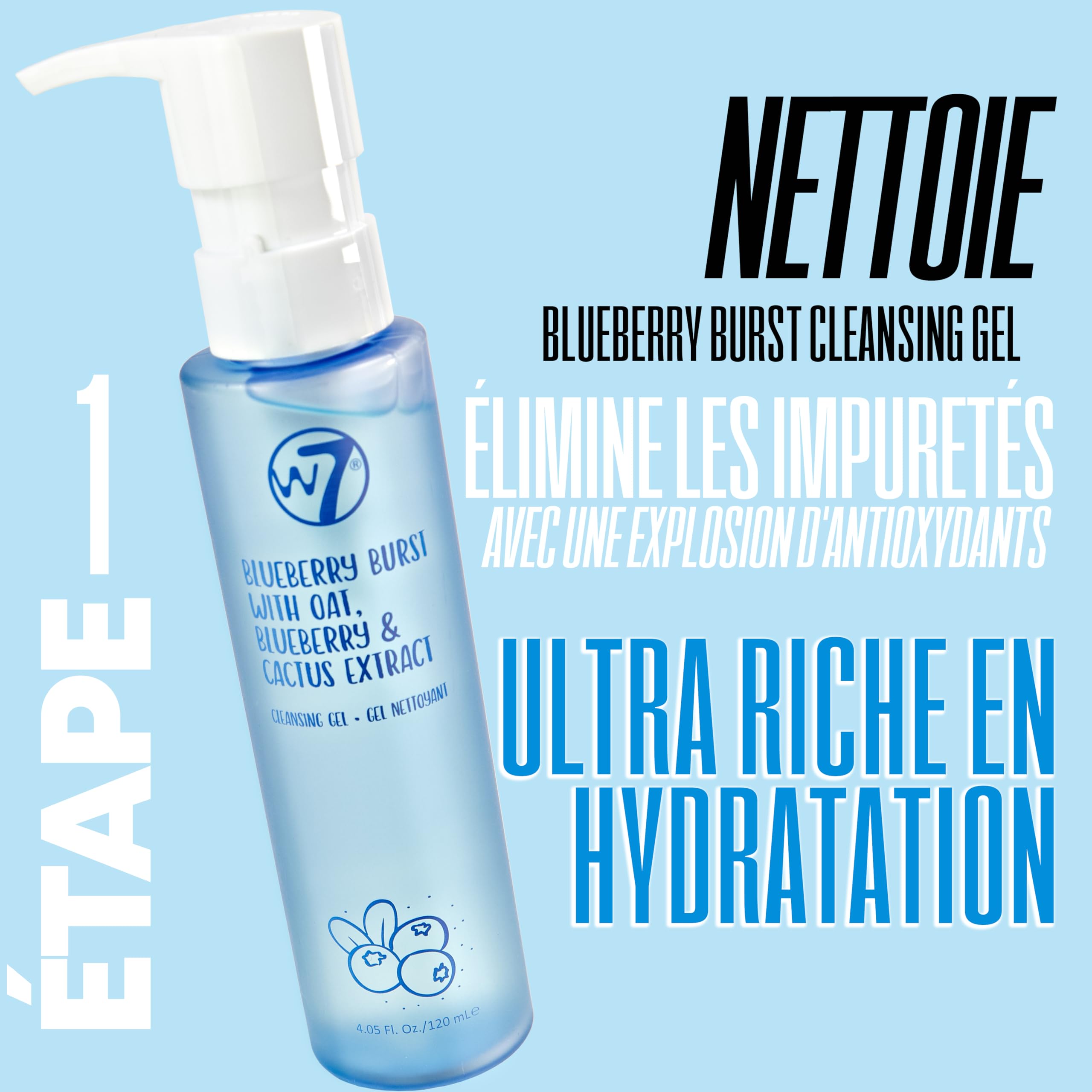 W7 Coffret de Soin de la Peau - Routine Quotidienne en 5 Étapes - Crème Hydratante, Sérum, Tonique, Nettoyant et Masque pour les Lèvres