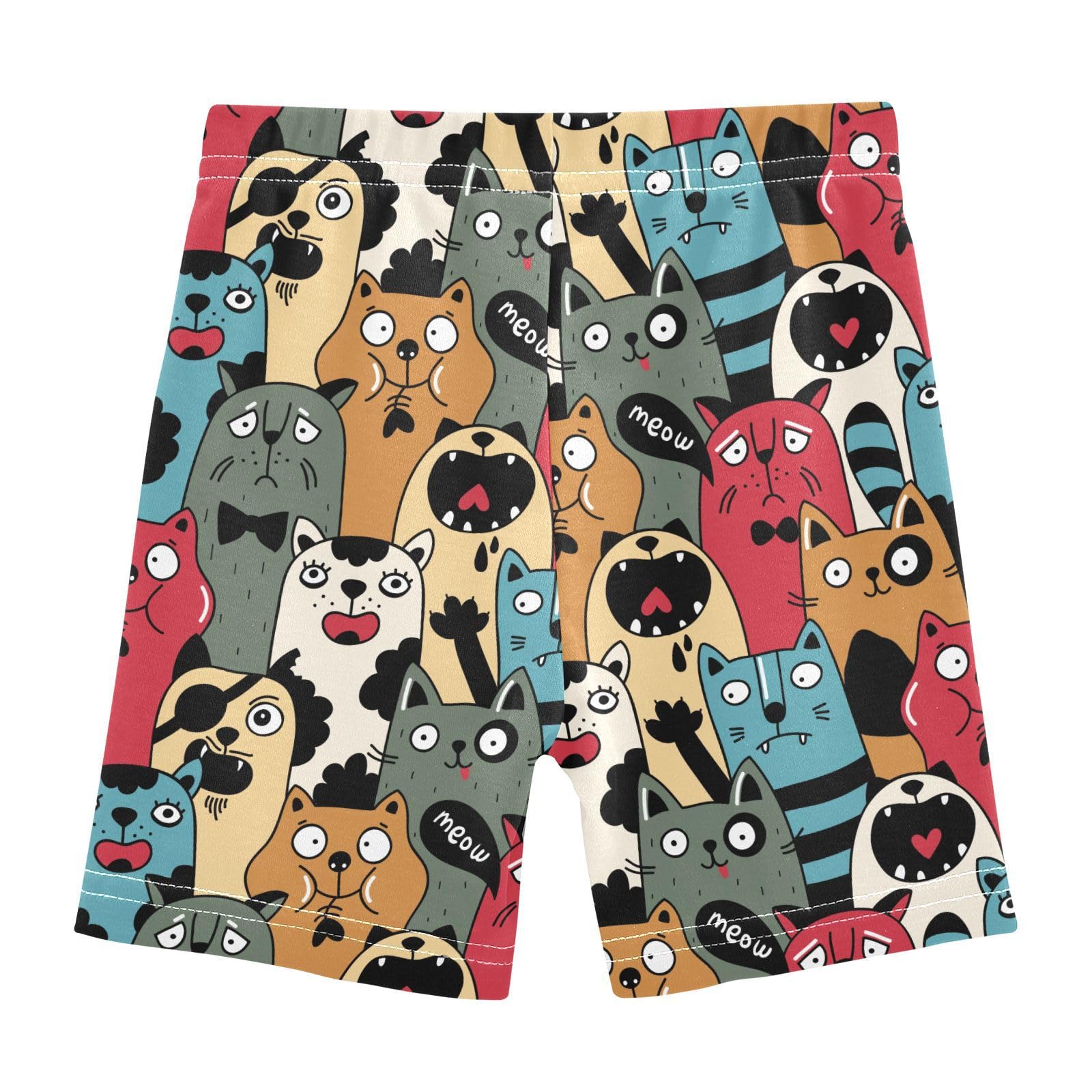 JHKKU Girls Funny Cats Shorts Cotton Cartwheel Bike Kids Biker Under Dress Dance Short Girl Clothes 10Y