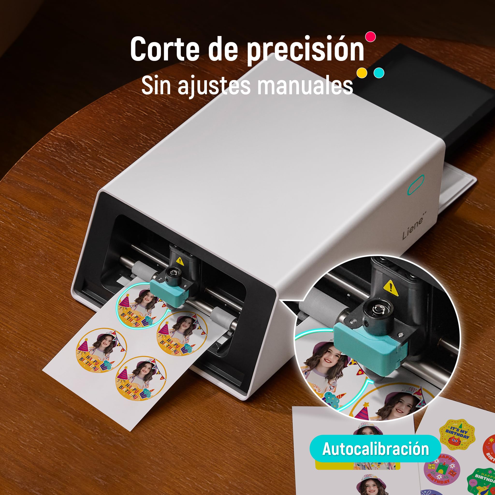 Liene PixCut S1 Creator-Paket – All-in-One Sticker-Drucker für DIY-Basteln, individuelle Etiketten & Geschenke, Thermosublimation, 300-dpi-Drucke, präziser KI-Automaticschnitt