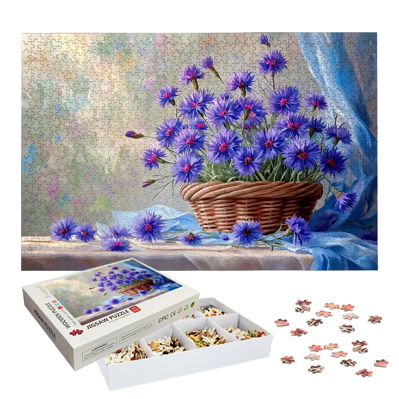 Puzzle 1500 Pezzi Fiore, Puzzle Retrò 1500 Pezzi Arte per Adulti e Bambini, Misura: 87x57 cm, Puzzles Legno per Adulti con Squisita Scatola di Imballaggio, Idea Regalo Donna, Regalo Uomo, -8355