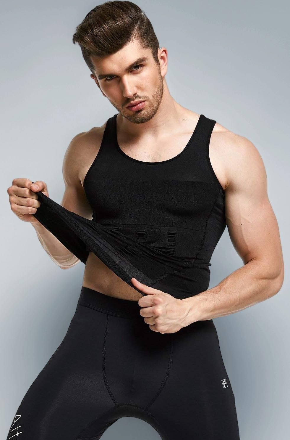 Men’s Slimming Body Shaper Vest Shirt Abs Abdomen Slim Stretchable Tummy Tucker Vest