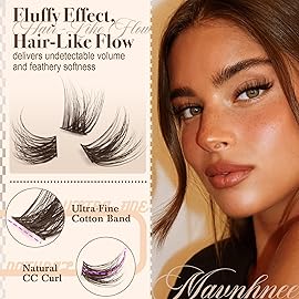 Lash Clusters Natural Cluster Eyelash Extensions 168 Pcs Wispy Lash Extensions 9-12MM C-Curly Eyelash Clusters DIY Individual Lashes by Mavphnee