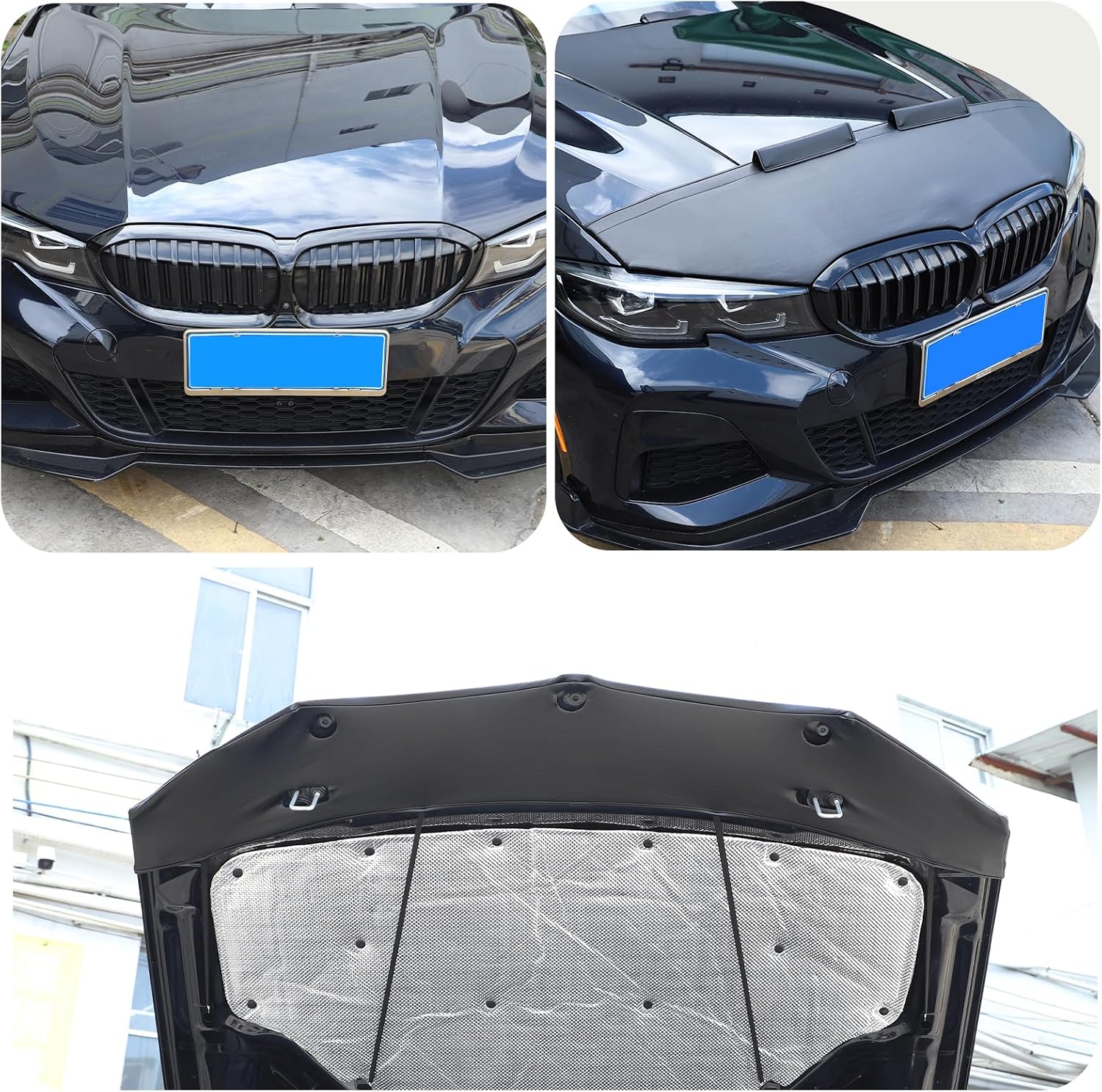 Car Bonnet Hood Bra Compatible with BMW 3 Series G20 G28 2020-2026，Front End Nose Mask，Car Engine Cover Bra Hood Guard Hood Shield Bug Deflector Protection Accessories