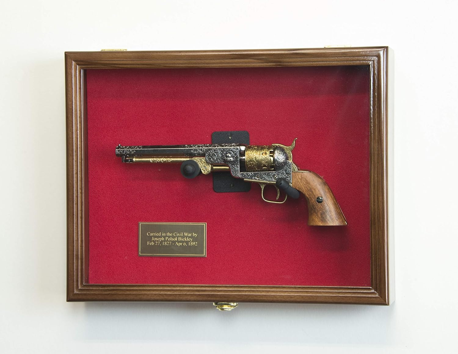 Large/Double 2 Pistol Handgun Revolver Gun Display Case Cabinet Rack Shadowbox