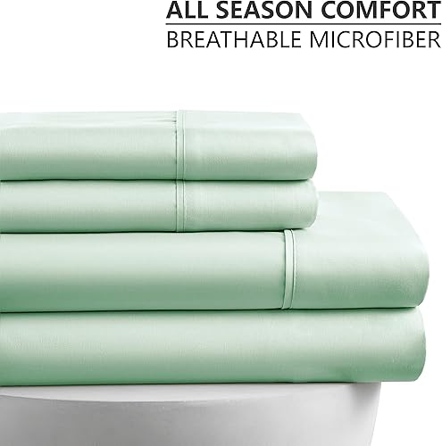 Miniatura 3 de American Home Collection Juego de sábanas de 4 piezas de microfibra cepillada de 16 pulgadas de profundidad con bolsillo profundo sin arrugas
