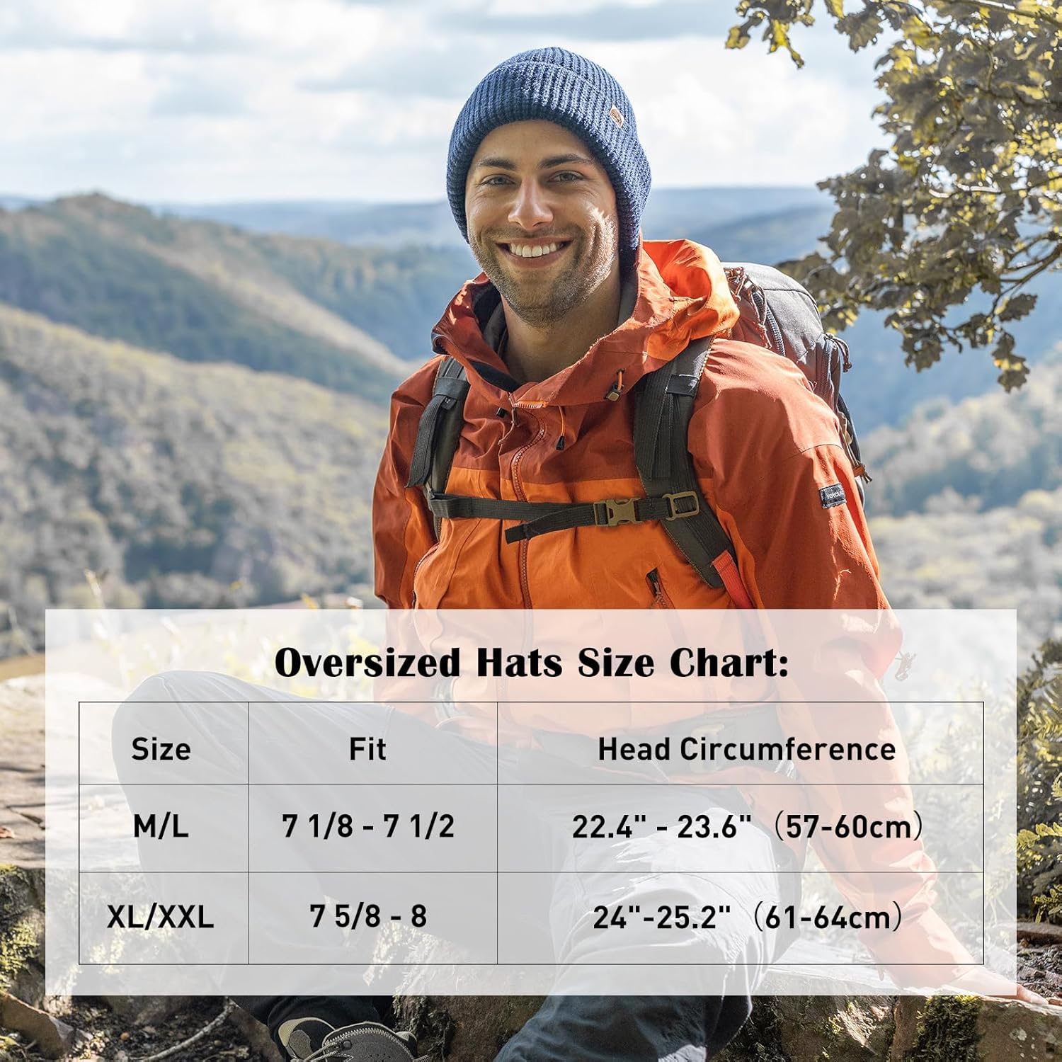 Oversized L/XL/XXL Merino Wool Blend Waffle Beanie No Lined Hat Warm Skull Watch Cap Winter - Image 3