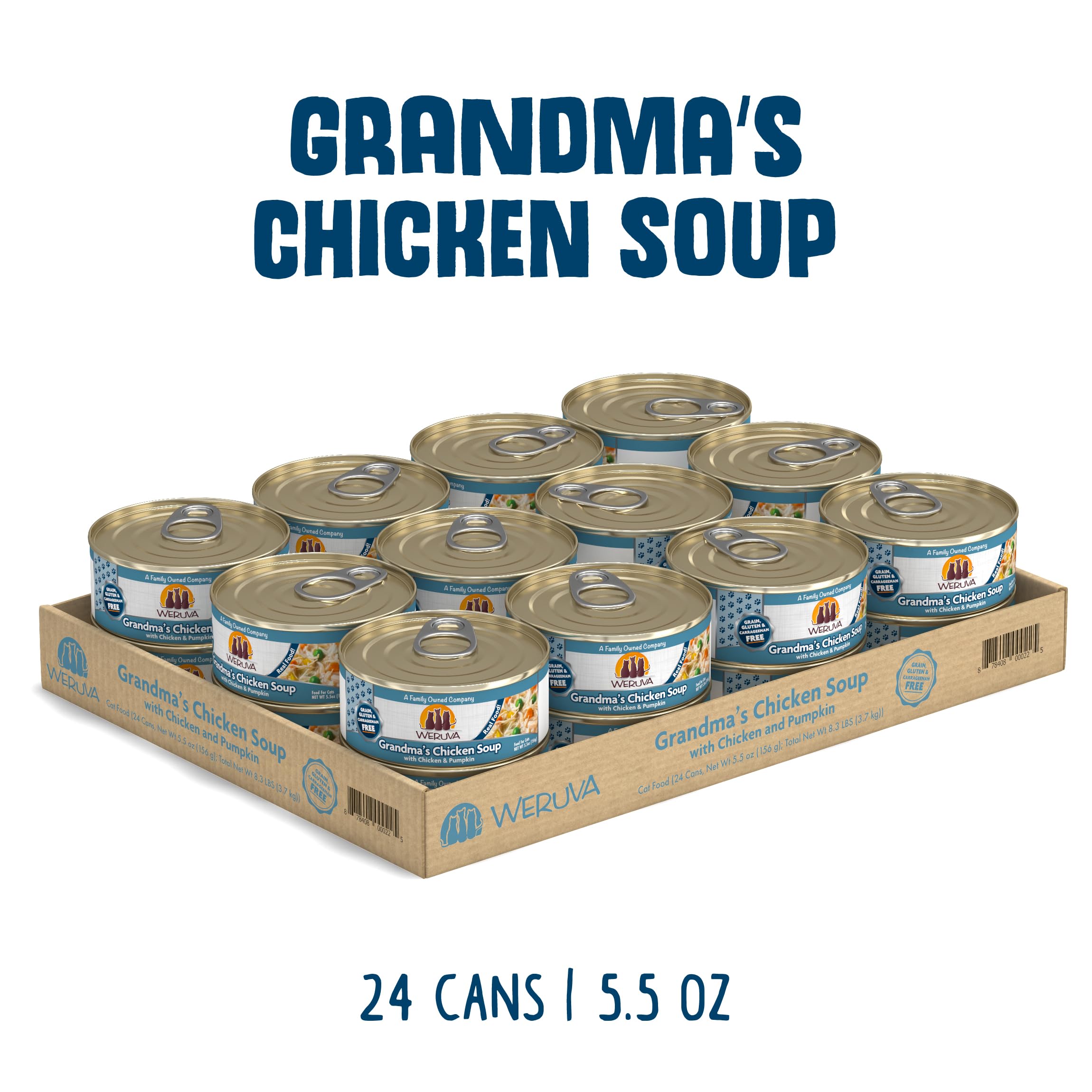 Weruva Classic Cat Food, Grandma?S Chicken Soup with Chicken Breast & Veggies, 5.5Oz Can (Pack of 24)
