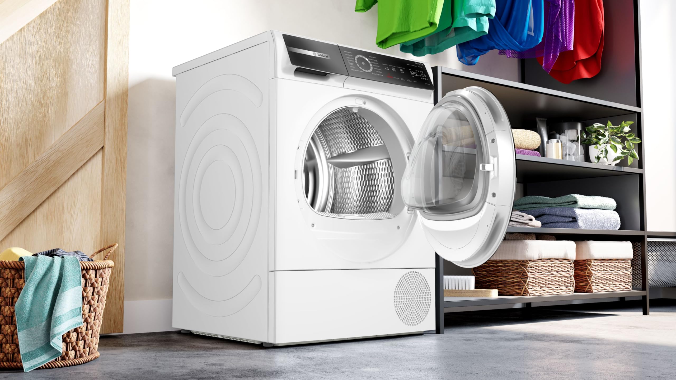 Bosch Serie 8 Wärmepumpentrockner 9 kg WQB245B40 AutoDry SmartDry LED-Display Selbstreinigender Kondensator