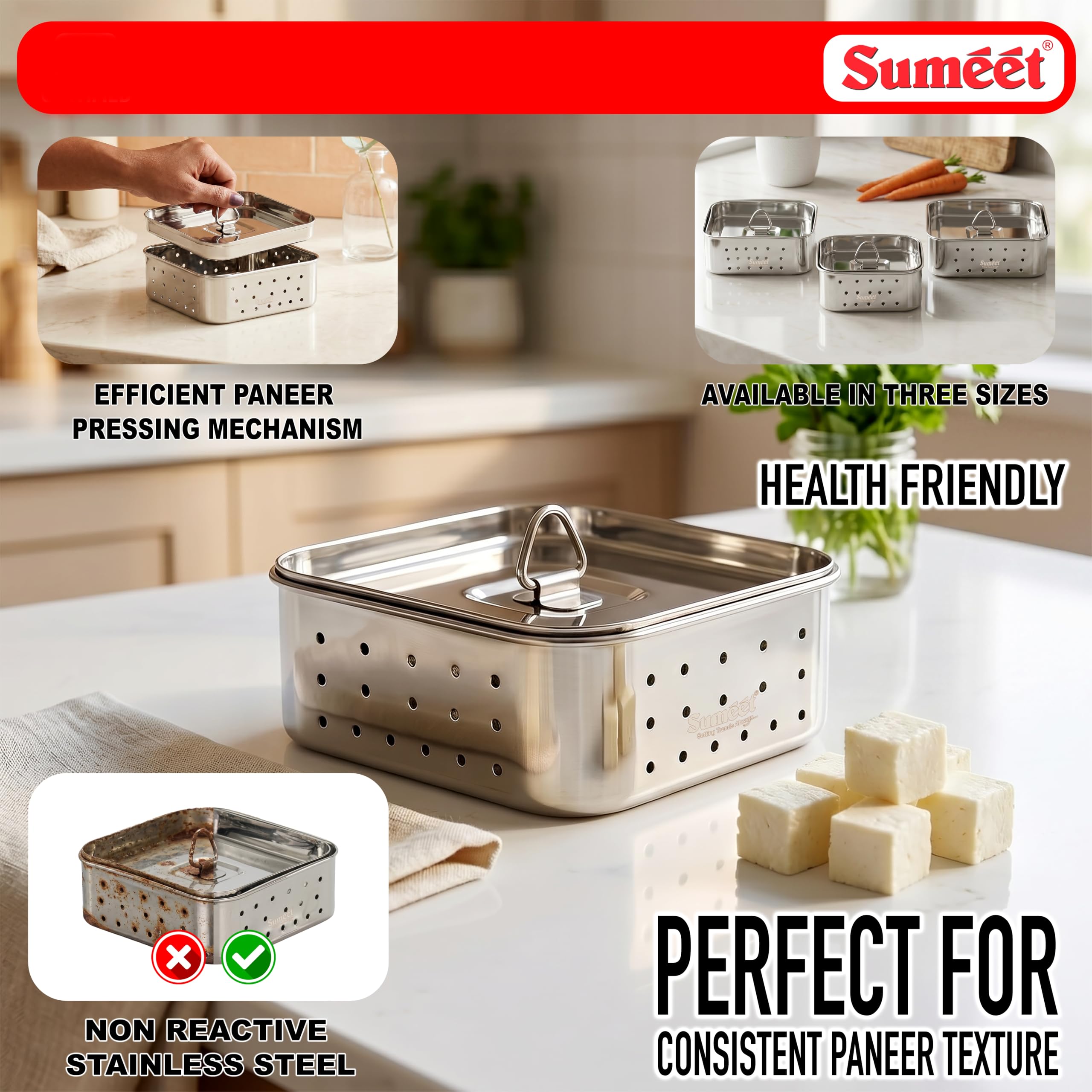 Make Paneer at Home - Stainless Steel Maker -5