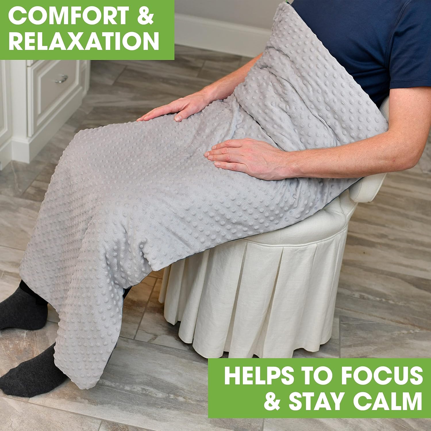 BARMY Weighted Lap Blanket (48x24 inches, 6 lbs) Cool Gray and Dark Gray Bundle, Weighted Lap Pad with Cotton Inner Blanket and Removable Cover for Adults and Kids, Weighted Throw Blanket