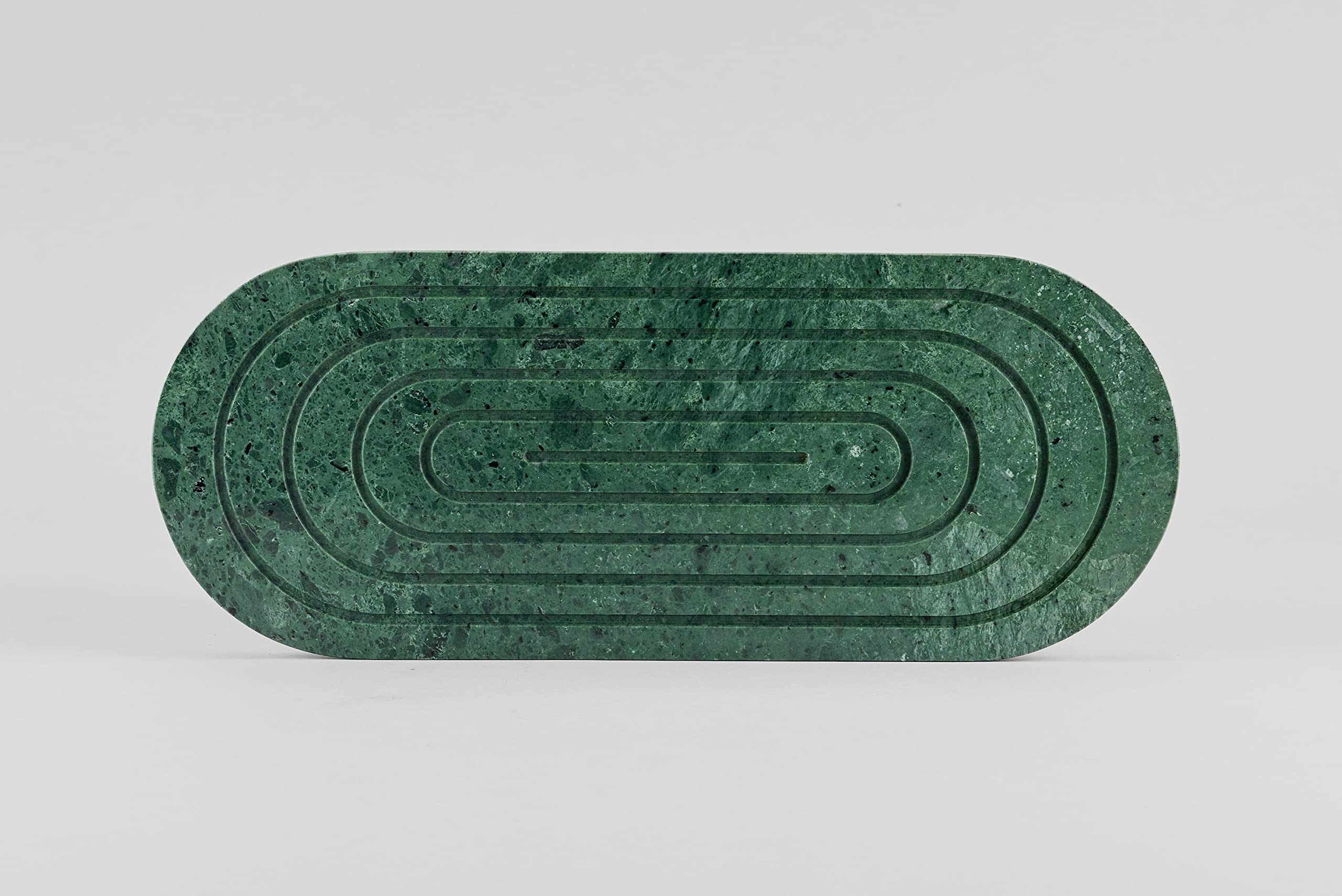 Stone Essential Oblong Shape Green Marble Platter Serving Tray for Kitchen and Dining