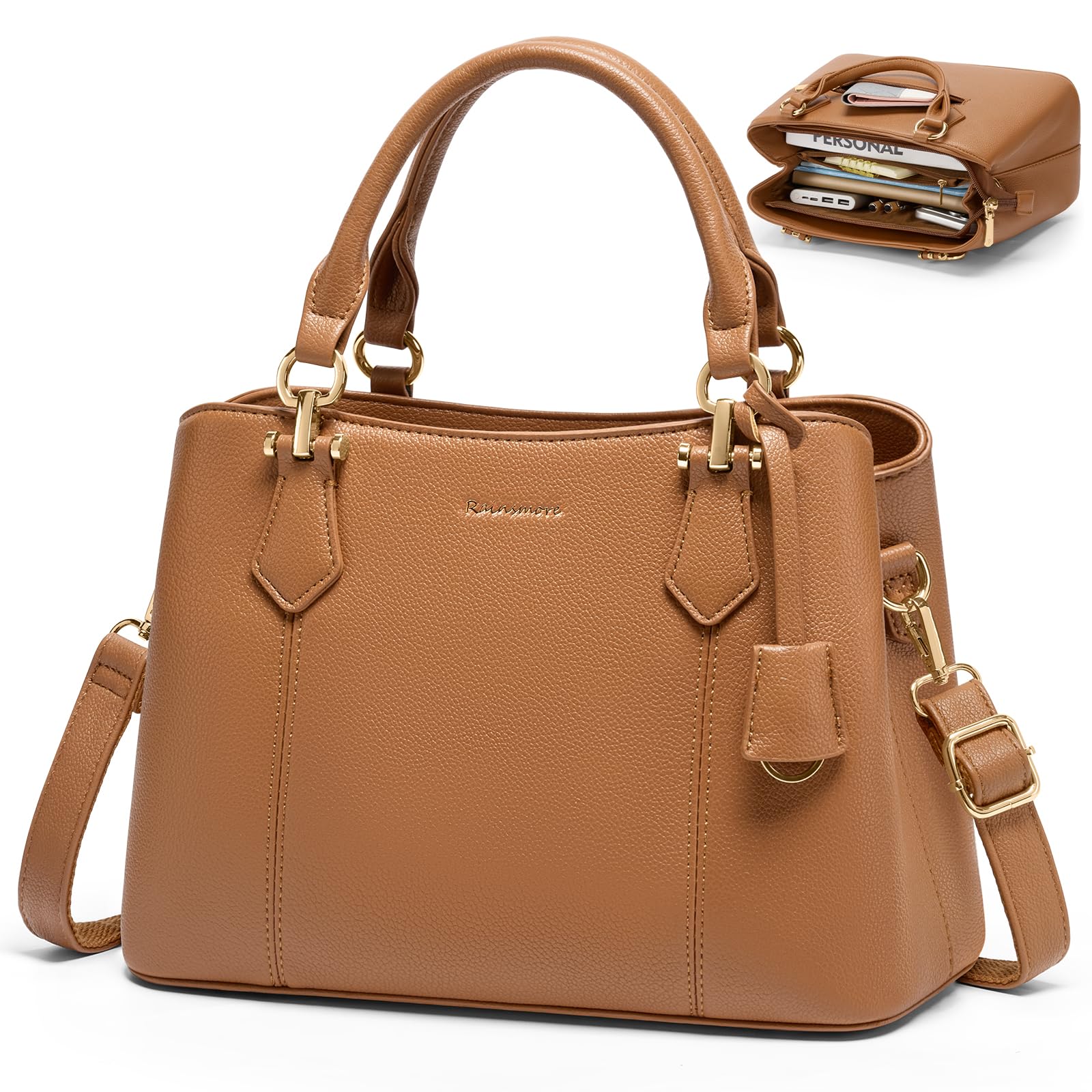 RAINSMORE Handtasche Damen Mittelgroß PU Leder Damenhandtaschen Klein Henkeltaschen Damen Umhänge...