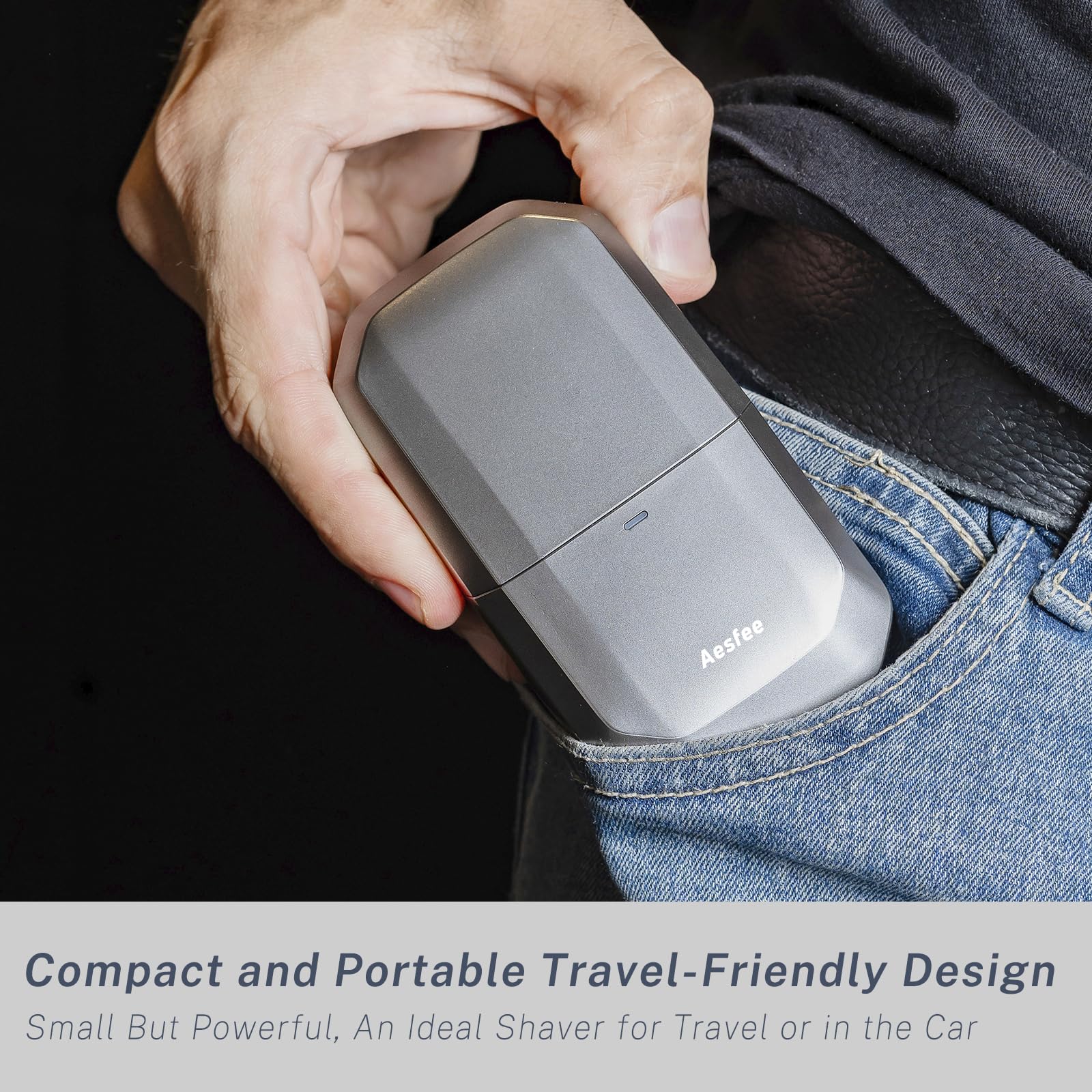 Rasoio Elettrico da Viaggio per Uomo - Mini Rasoi Elettrici Compatti a Lamina per Viso e Testa Calva da Uomo - Piccoli Rasoi Portatili per il Viso IPX7 impermeabili, Ricaricabili Tramite USB-C
