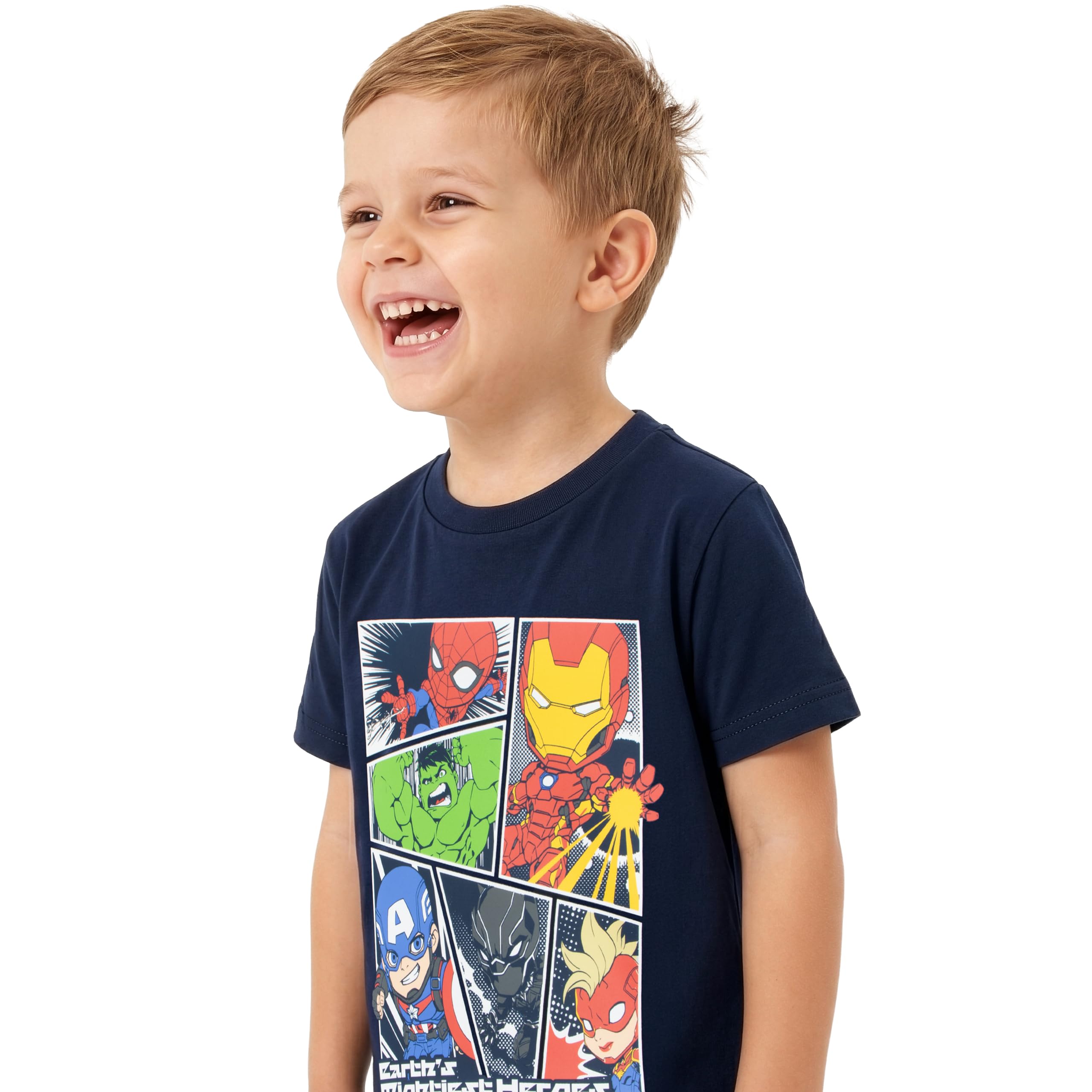 Marvel Pigiama Bambino, Pigiama Avengers Bambini Hulk, Iron Man, Captain America, E Spiderman, Pigiami Estivi
