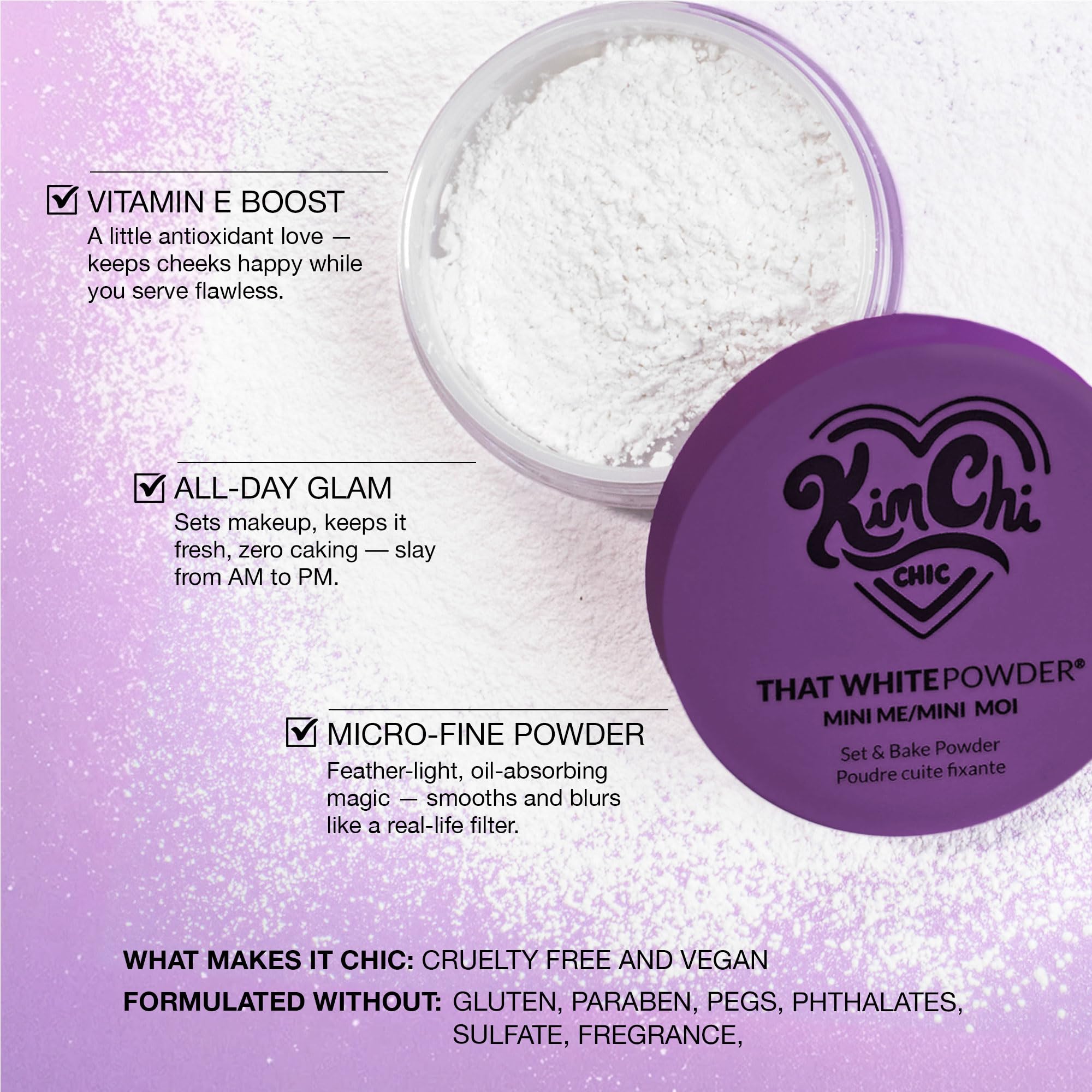 KimChiChic Beauty Mini Me That White Powder Set and Bake Mattifying Setting Powder for Makeup, Soft Natural Face Makeup Helps Minimize the Appearance of Fine Lines, 0.17 oz, White: Translucent Trio