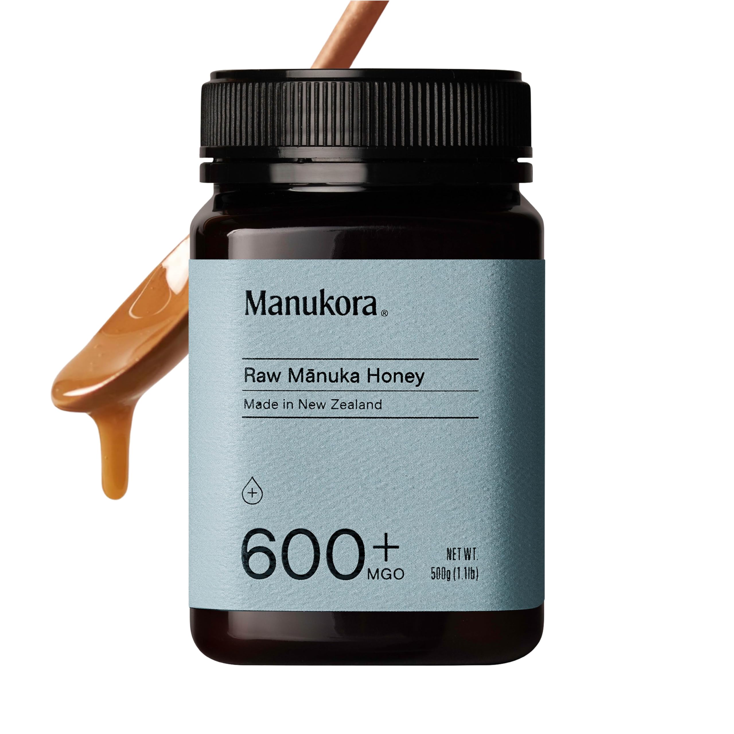 ManukoraUMF 16+/MGO 600+ Raw Mānuka Honey (500g/1.1lb) Authentic Non-GMO New Zealand Honey, UMF & MGO Certified, Traceable from Hive to Hand