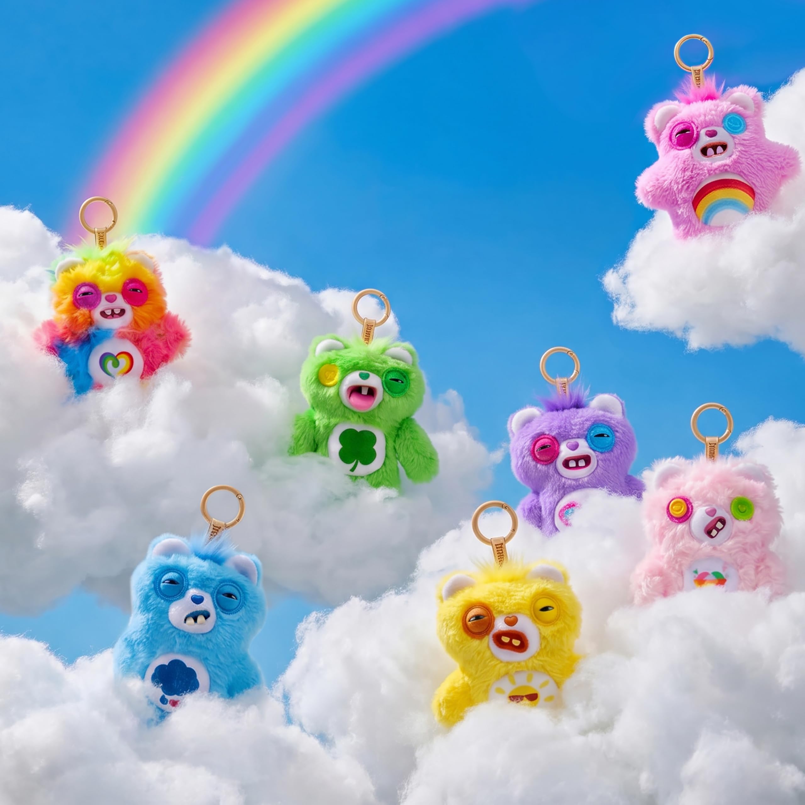 Fuggler Care Bear Keyring 5 Inch Plush Collectible Accessory 6 Pack di ZURU