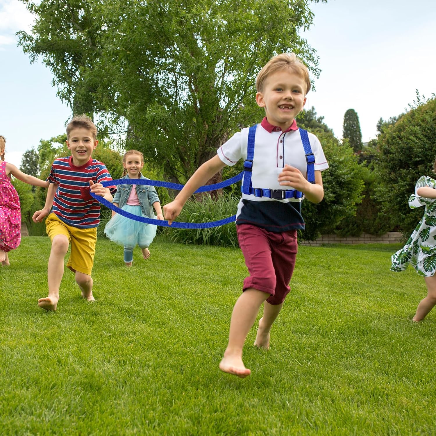 2 Stück Kinder Pferdeleinen Blau Pferdegeschirr für Kinder Pferdeleine zum Spielen für Kinder für Rollenspiel, Skifahren, Spielen