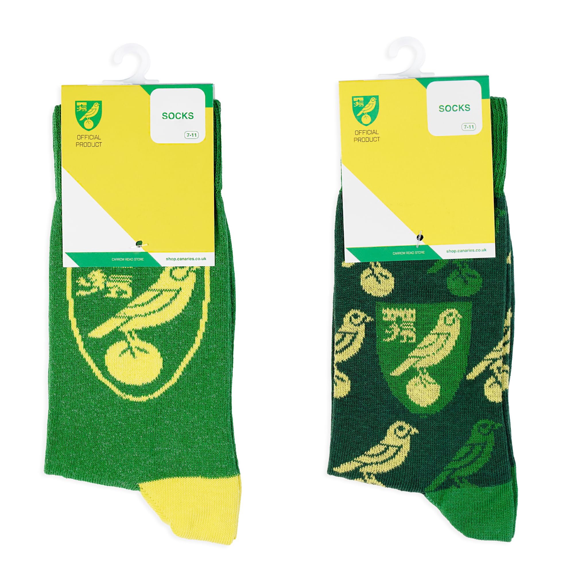 Norwich City FC Crest Socks - Size 7 - 11, Socks, Sports, Gift