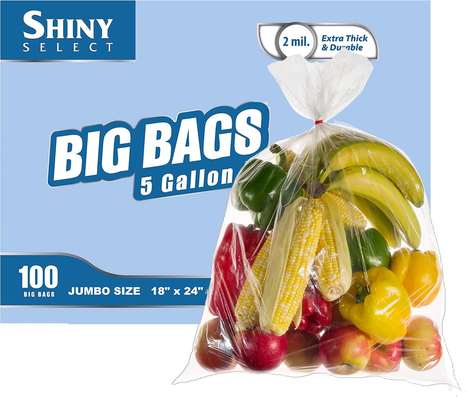 [ Pack of 100 ] 5 Gallon Bucket Liner Bags for Marinating