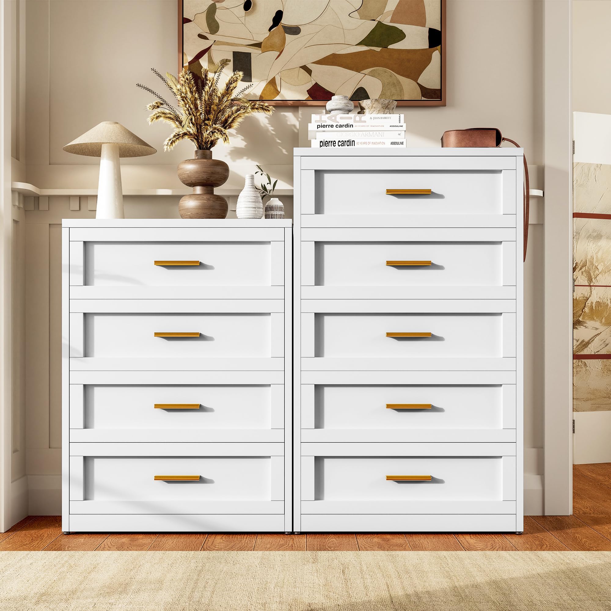 QINPTWUT Versatile 4-Drawer Dresser Cabinet - Waterproof, Rust-Proof, Easy Assembly for Bedroom, Office, Living Room, Entryway Furniture