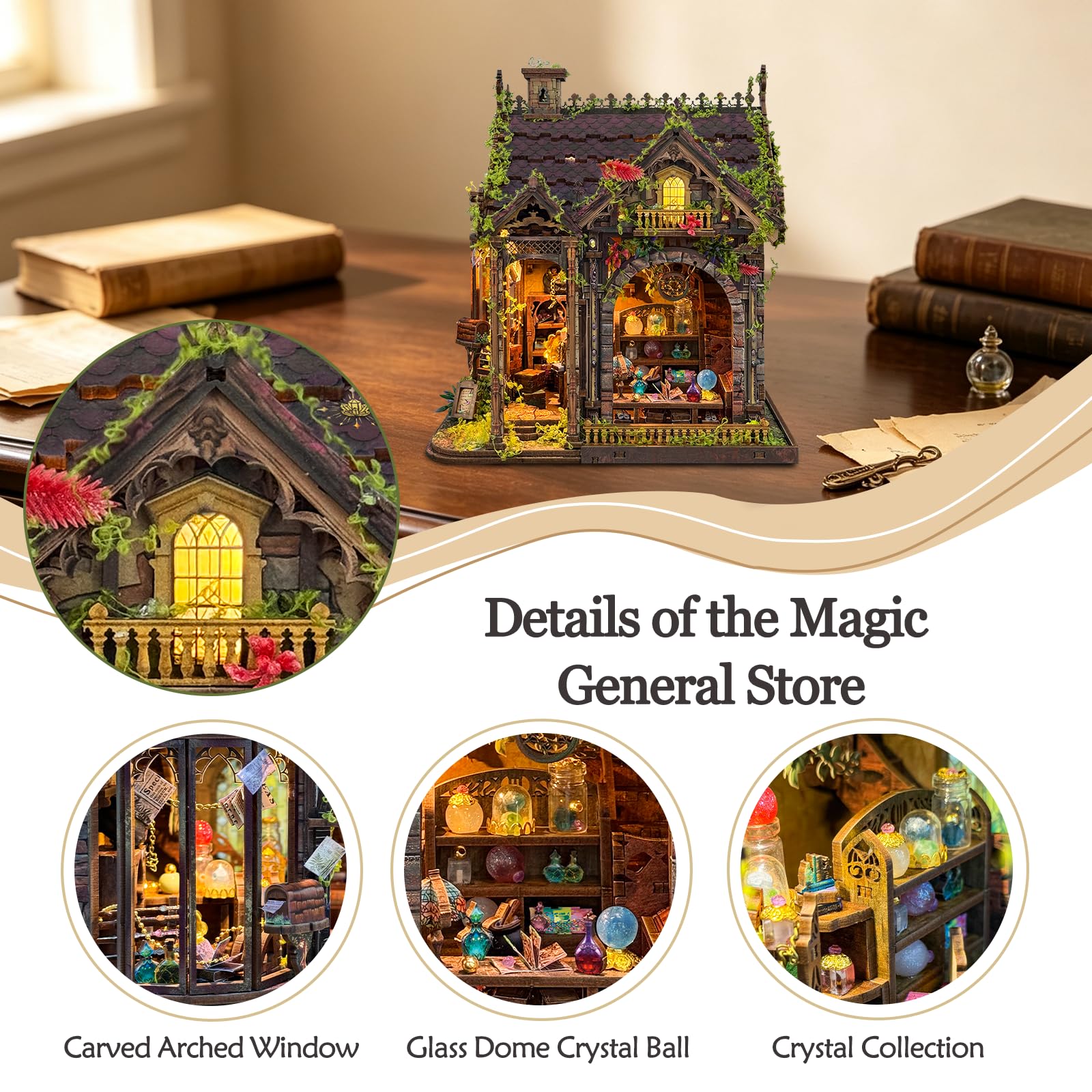 Magic Grocery miniaturowy zestaw do budowy domu – drewniane puzzle 3D z