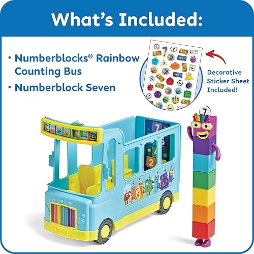 Miniatura 2 de hand2mind Numberblocks Rainbow Counting Bus, vehículo de juguete, juegos de figuras de juego, juguetes de personajes, figuras coleccionables,