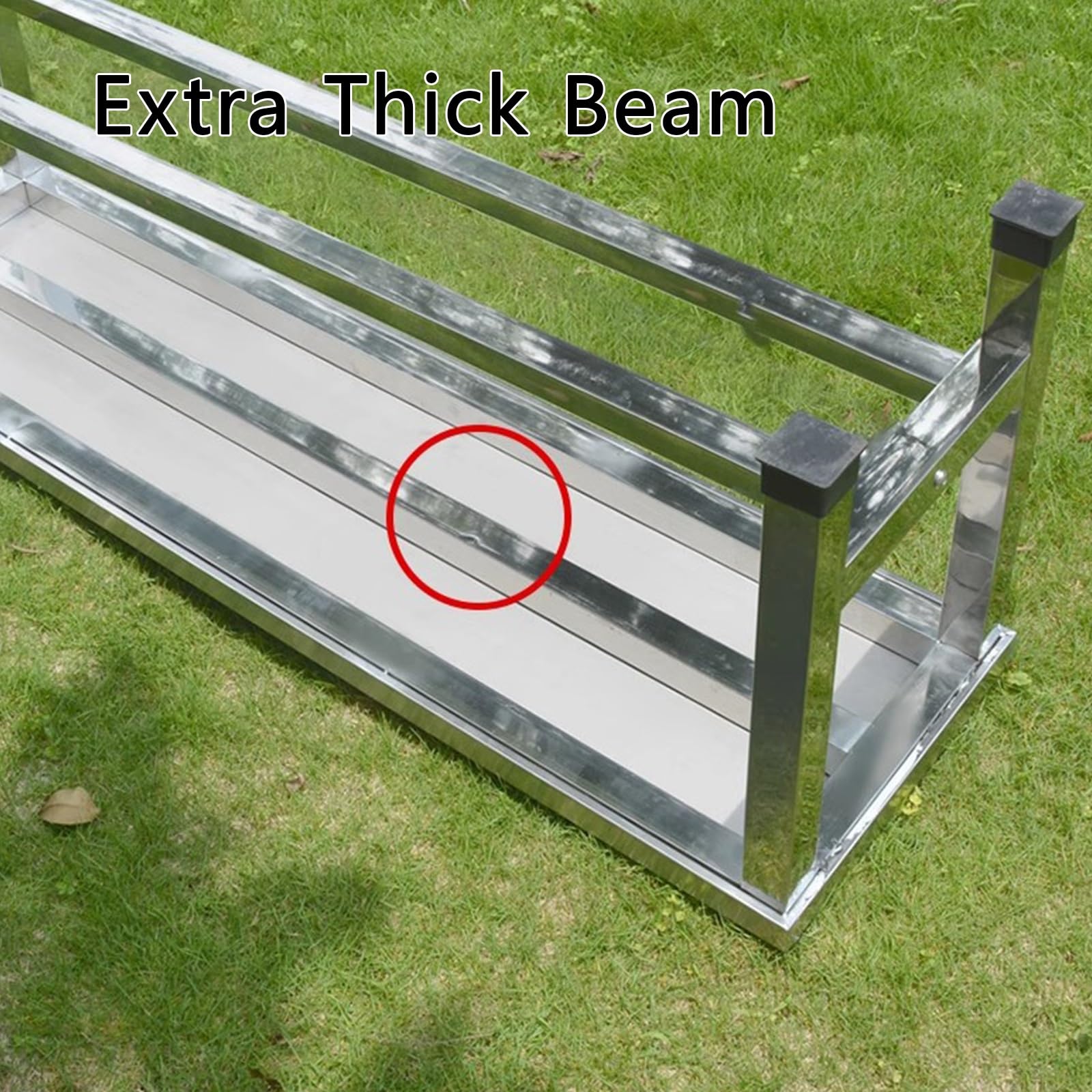 Banco de jardín de acero resistente a la intemperie con estante Sto – Asiento de patio para zapatos y plantas – perfecto para par y terrazas (80 x 35 x 45 cm)