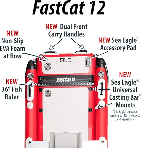 Miniatura 6 de Sea Eagle FastCat Catamarán Bote Inflable para 2-4 Personas - Rígido, Alta Presión, Todo Drop Stitch, Fácil Configuración, Auto-Achique
