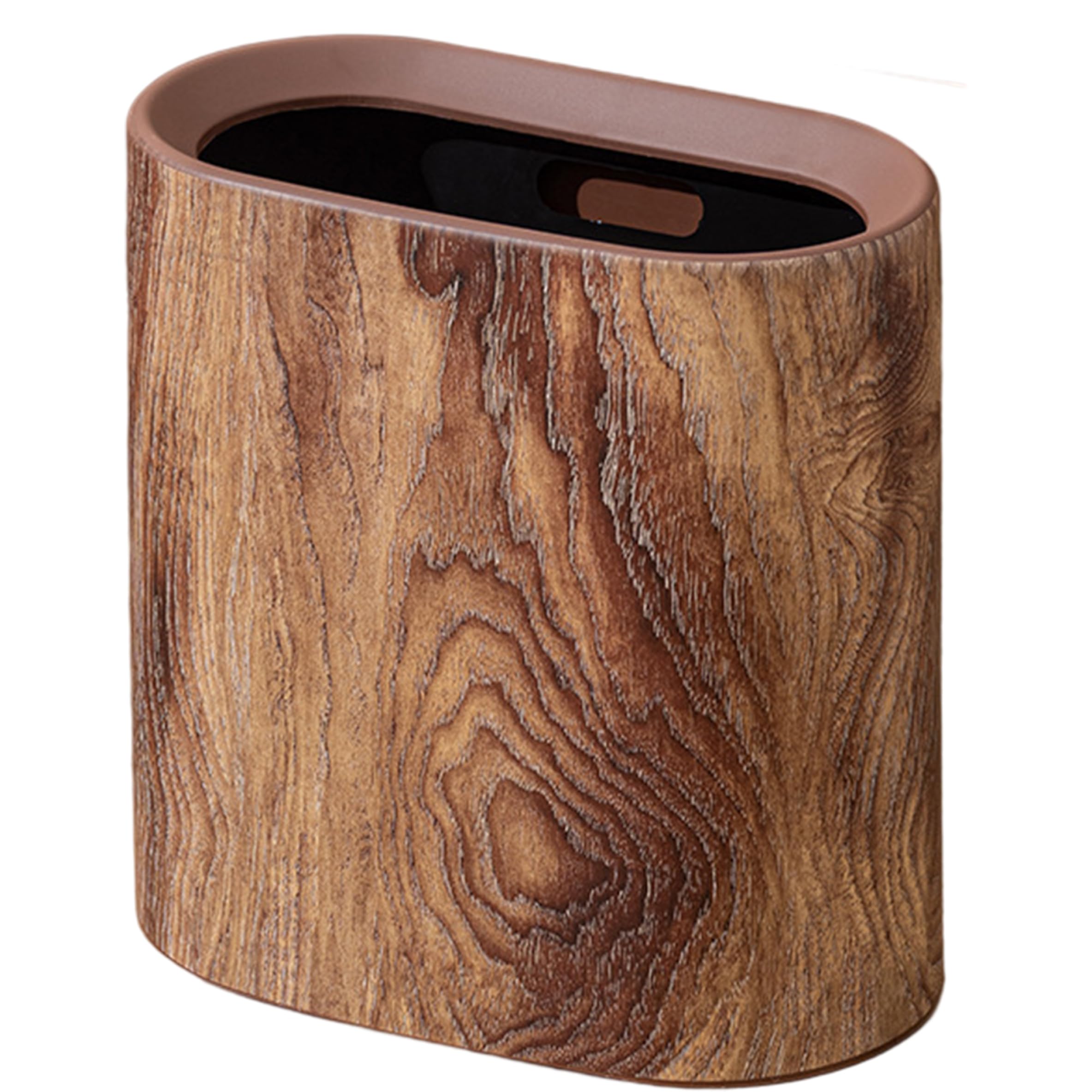 Xoeryoy Wood Trash Can, Narrow Slim Decorative Bathroom Trash Can - Large Capacity Bathroom Trashcan For Tight Spaces