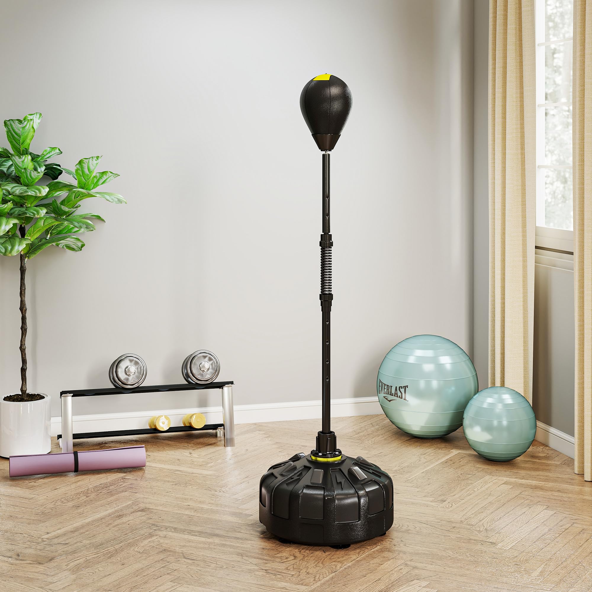 SPORTNOW Palla da boxe da pavimento per adulti, con base riempibile e ventose, regolabile in altezza, per casa, palestra, casa e palestra