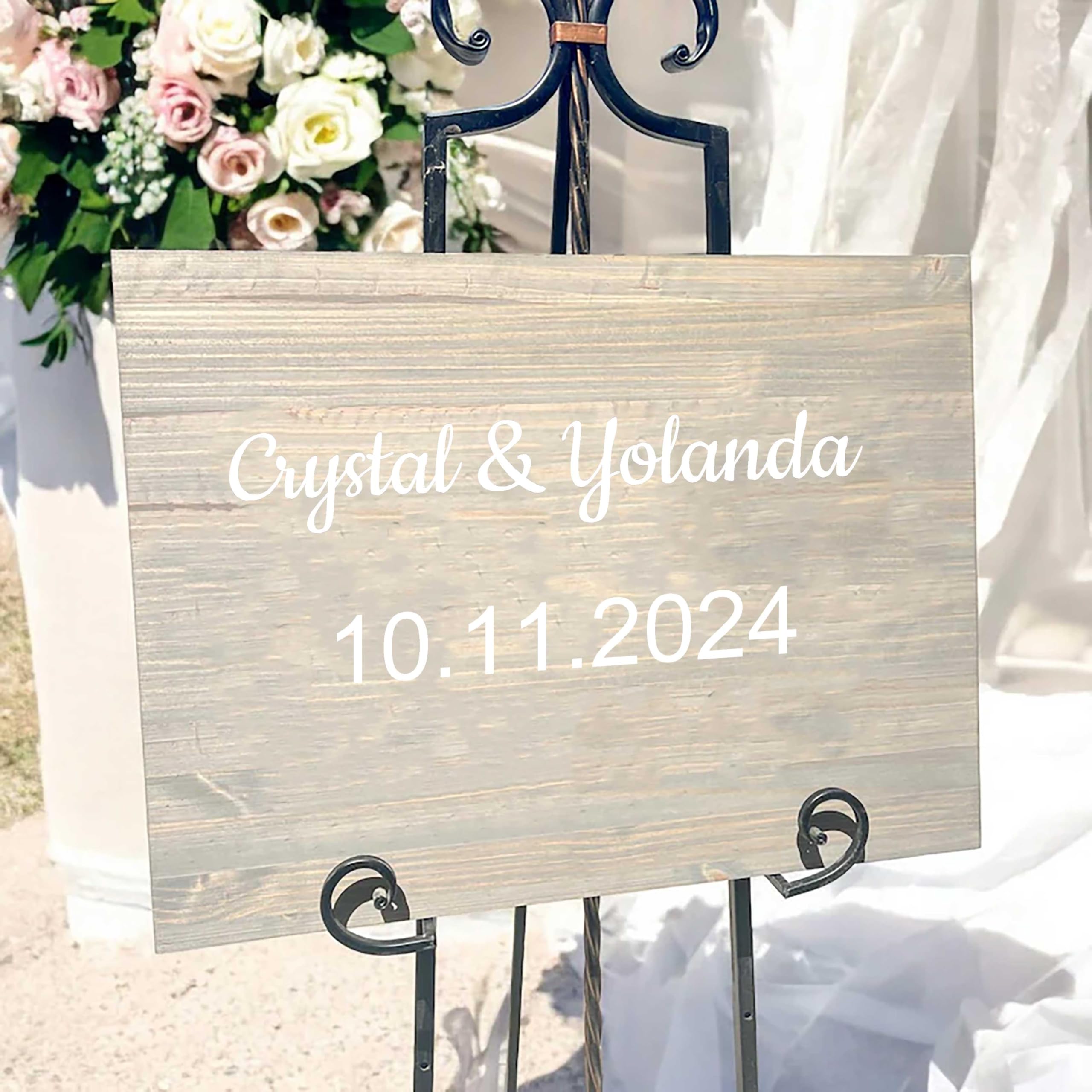 Personalisiertes Hochzeitsschild aus Holz, personalisierbar, "Welcome To Our Wedding Sign", Zeremonie und Empfangsschild, Brautparty, modern, minimalistisch, elegant, Hochzeitsdekoration